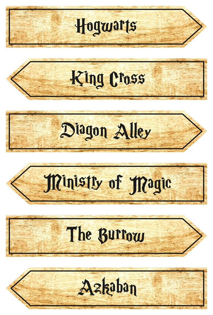 Harry Potter Signs - 15 Free Pdf Printables | Printablee intended for Diagon Alley Sign Printable Free