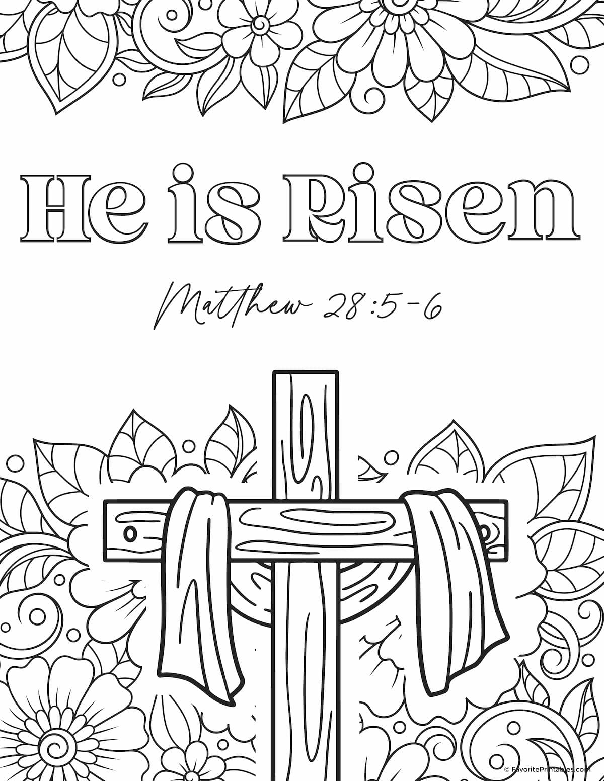 He Is Risen Coloring Page Printable - Favorite Printables inside He Is Risen Printables