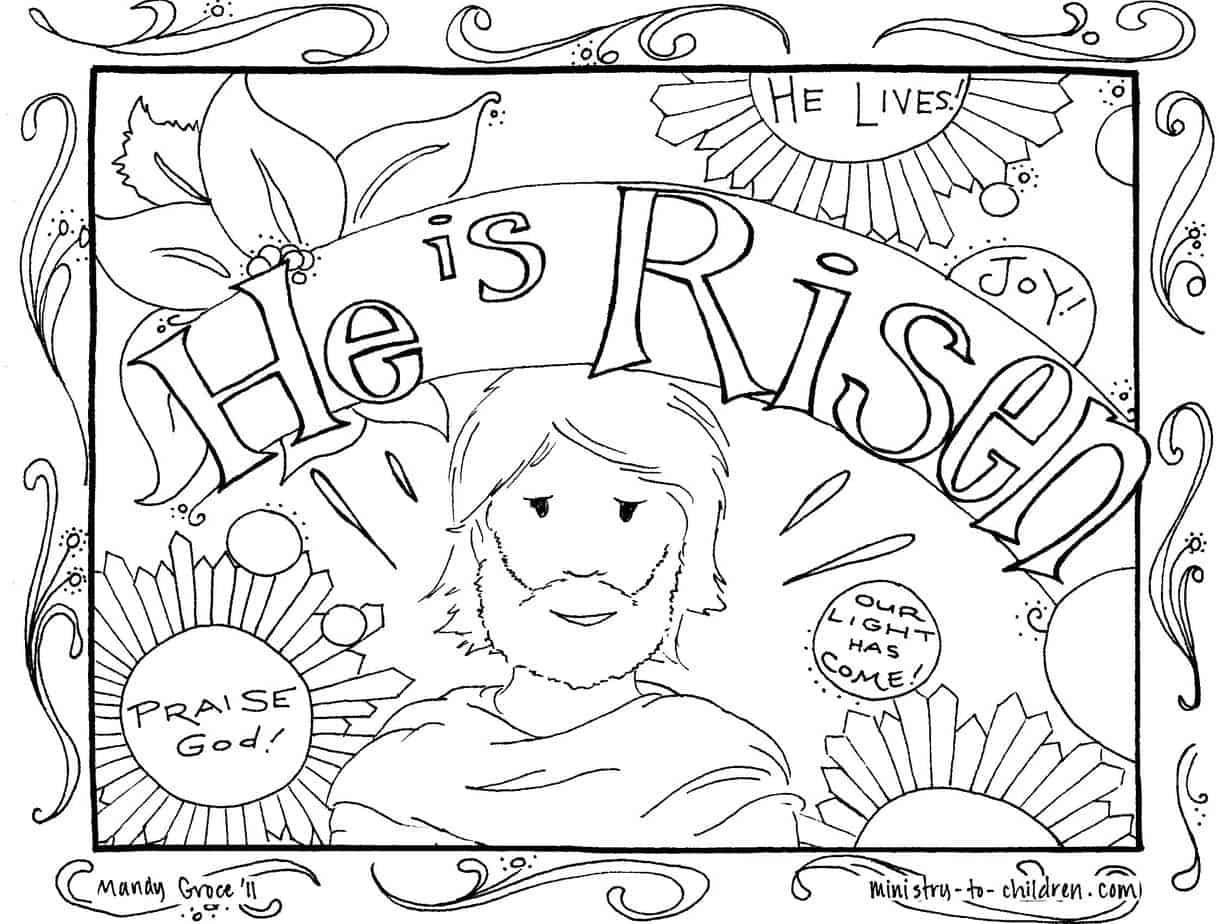 He Is Risen Coloring Pages in He Is Risen Printables