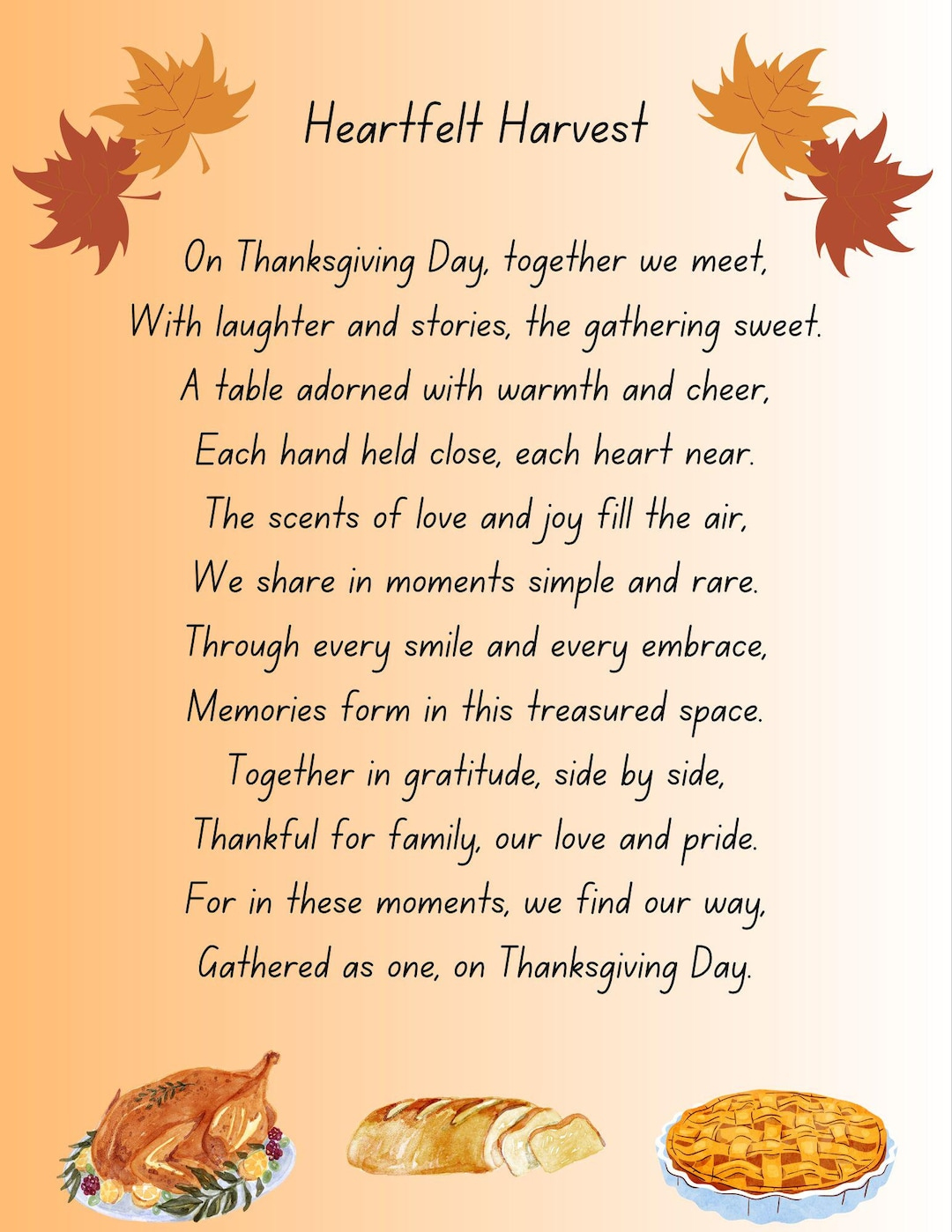 Heartfelt Harvest Thanksgiving Poem pertaining to Poems For Harvest Thanksgiving Service