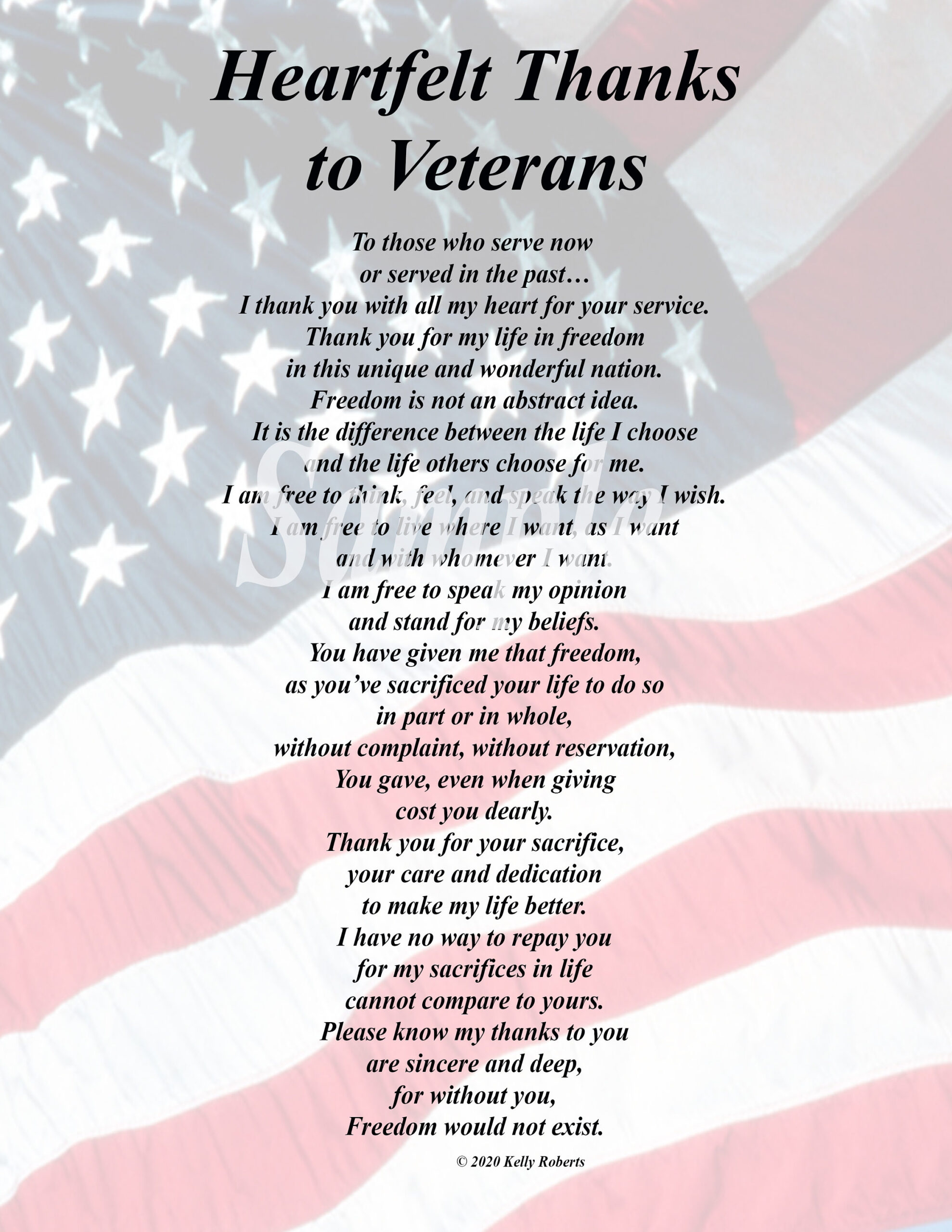 Heartfelt Thanks To Veterans Ready To Print Instant Download within Veterans Day Poems Thank Yous
