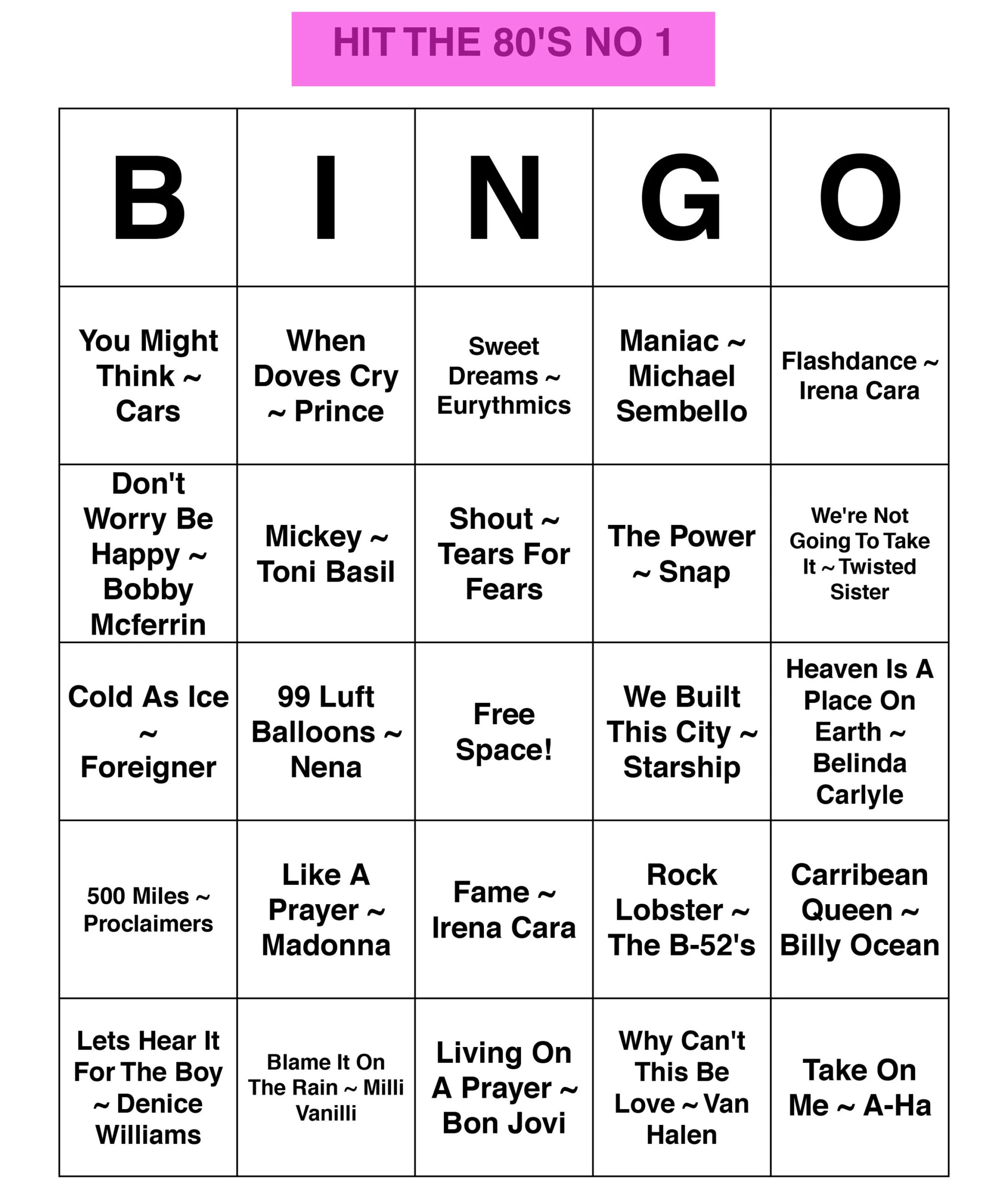 Hit That Hit Musical Bingo Uk - Musical Bingo in Music Bingo Card Generator