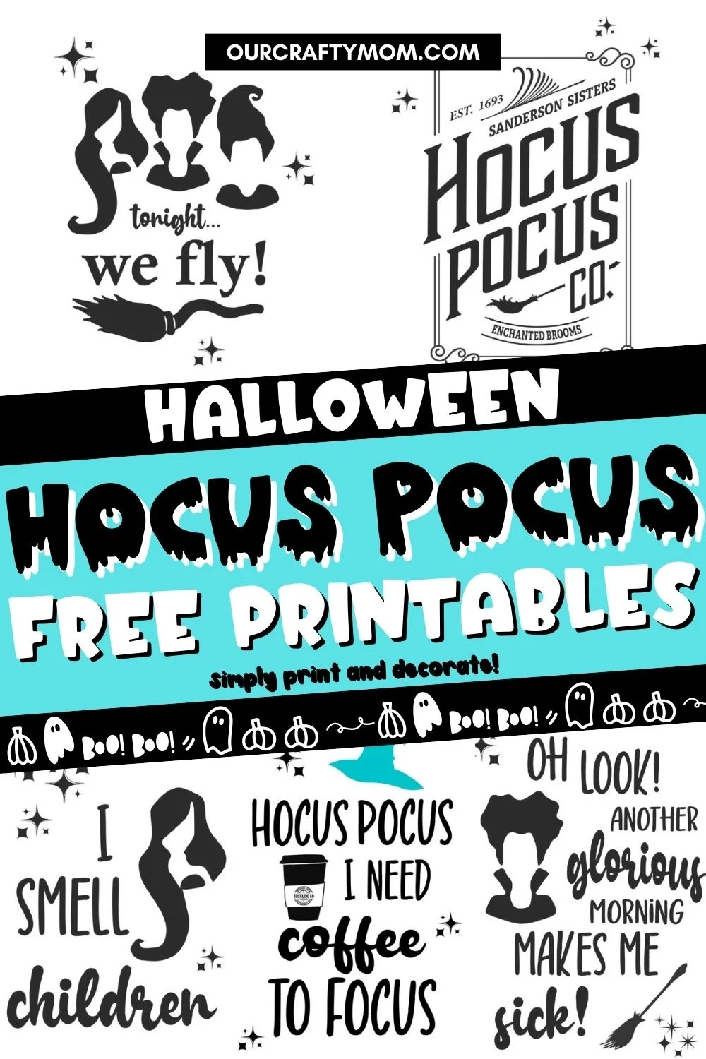 Hocus Pocus Art (5 Free Printables) within Hocus Pocus Printables Free