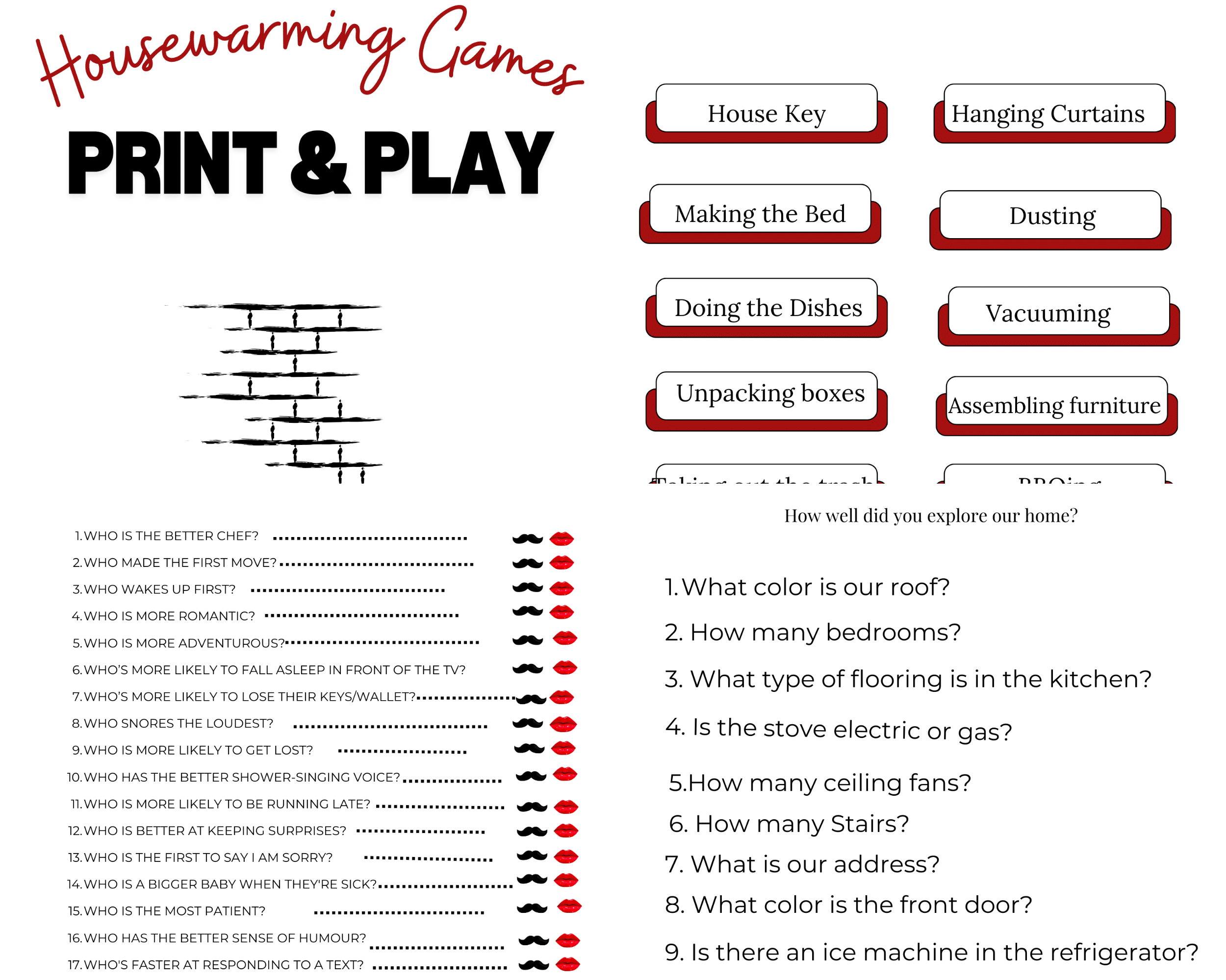 Housewarming Party Games Ideas And Printable within Printable Housewarming Party Games