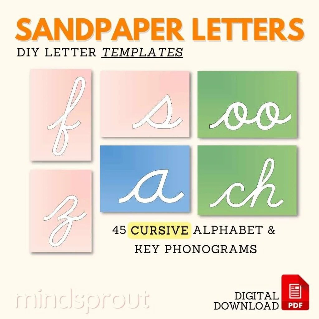 How To Diy Sandpaper Letters With Free Print And Cursive Templates intended for Free Montessori Sandpaper Letters Printable
