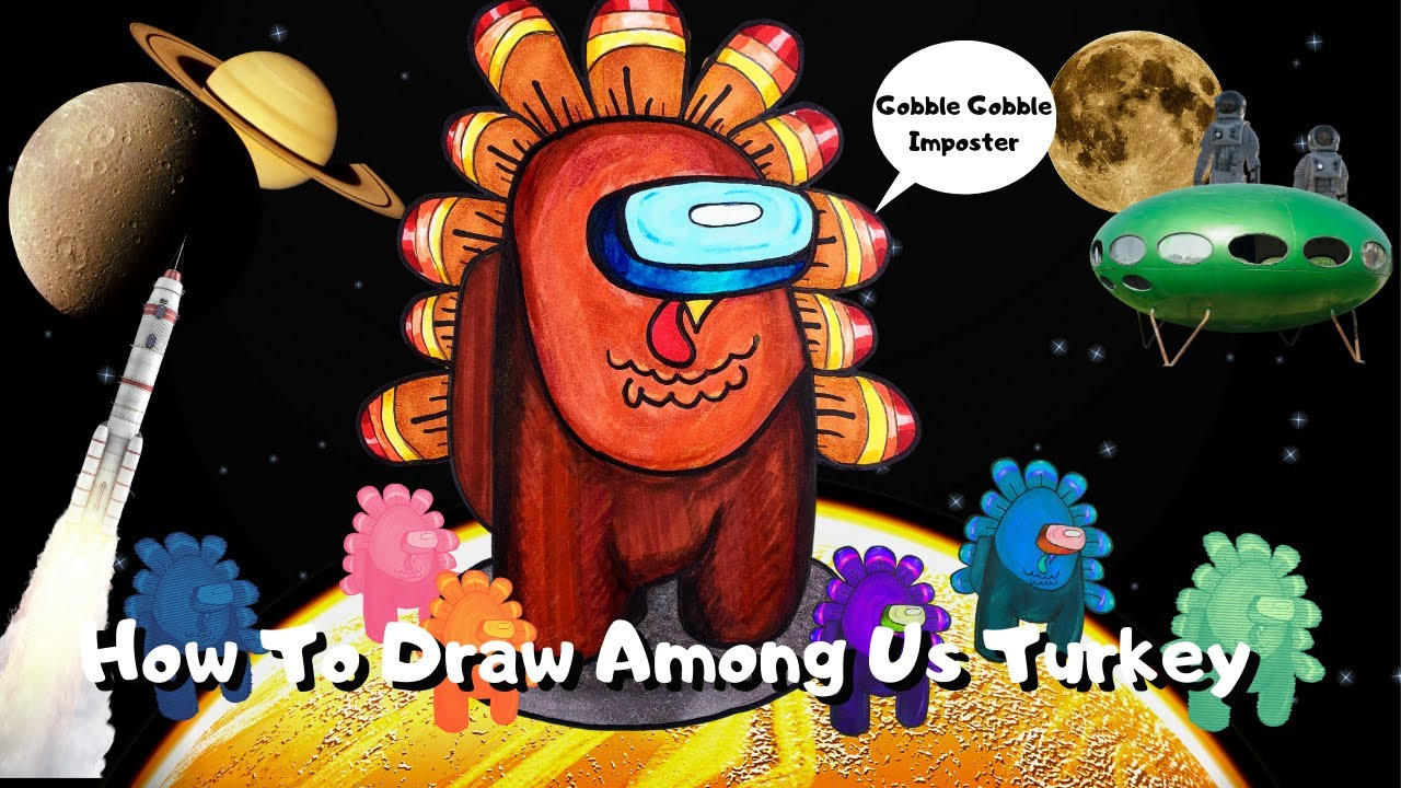 How To Draw Among Us Character Turkey #Amongus #Amongusthanksgivingturkey  #Amonguscharacter in Among Us Turkey in Disguise