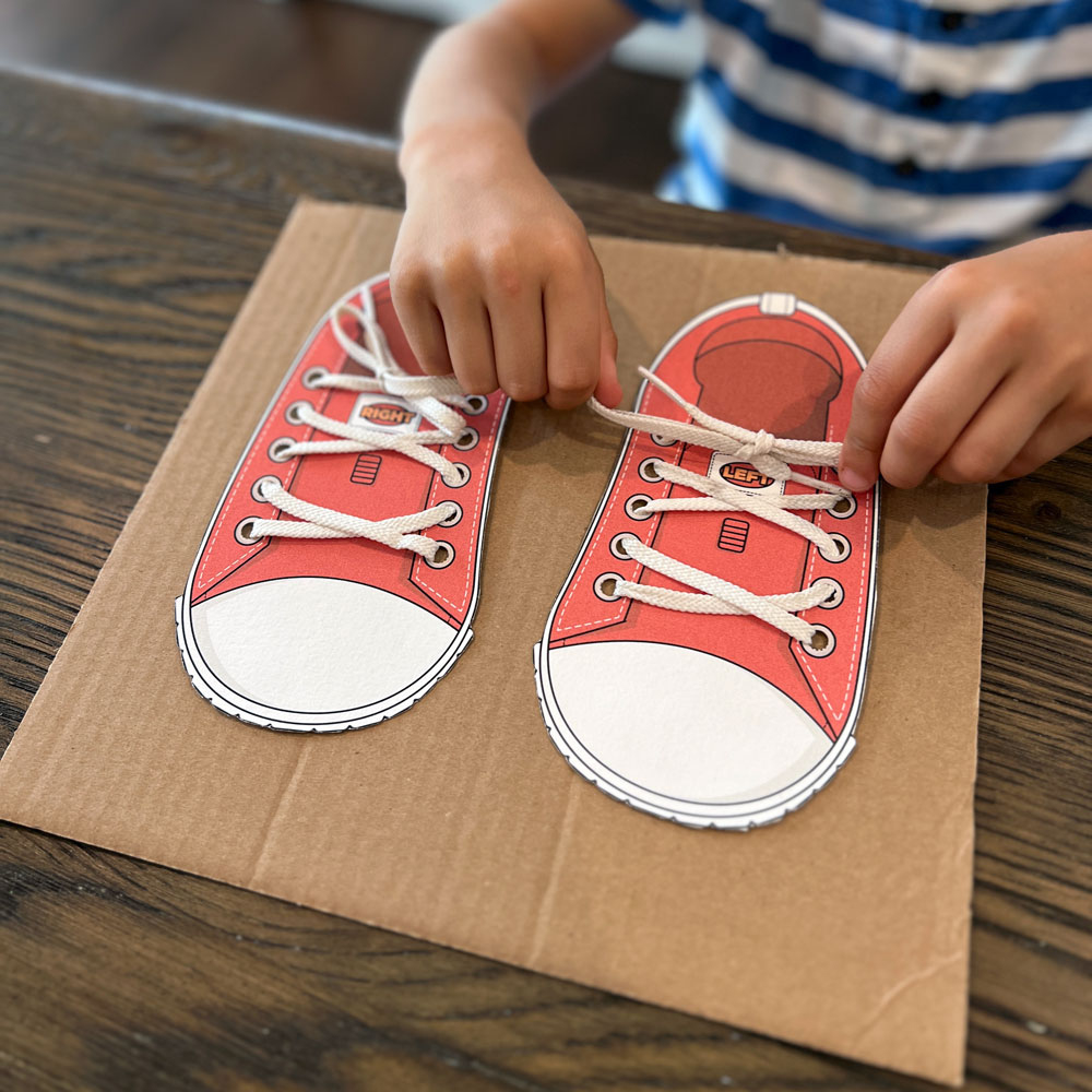 How To Teach Shoelace Tying - Free Printable Activity Included in Free Printable Shoe Lacing Template