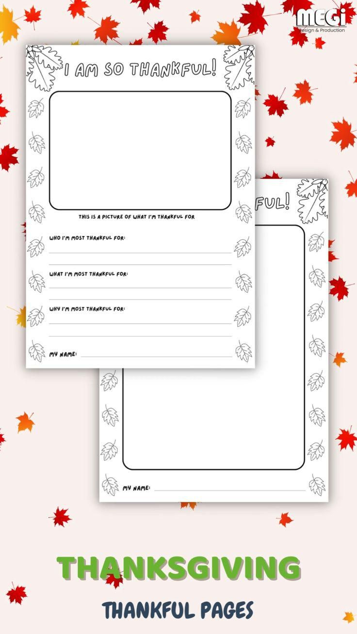 I Am Thankful For Pages-Thanksgiving Pages-I Am Grateful Activity regarding I am Thankful Writing Paper Free Printable