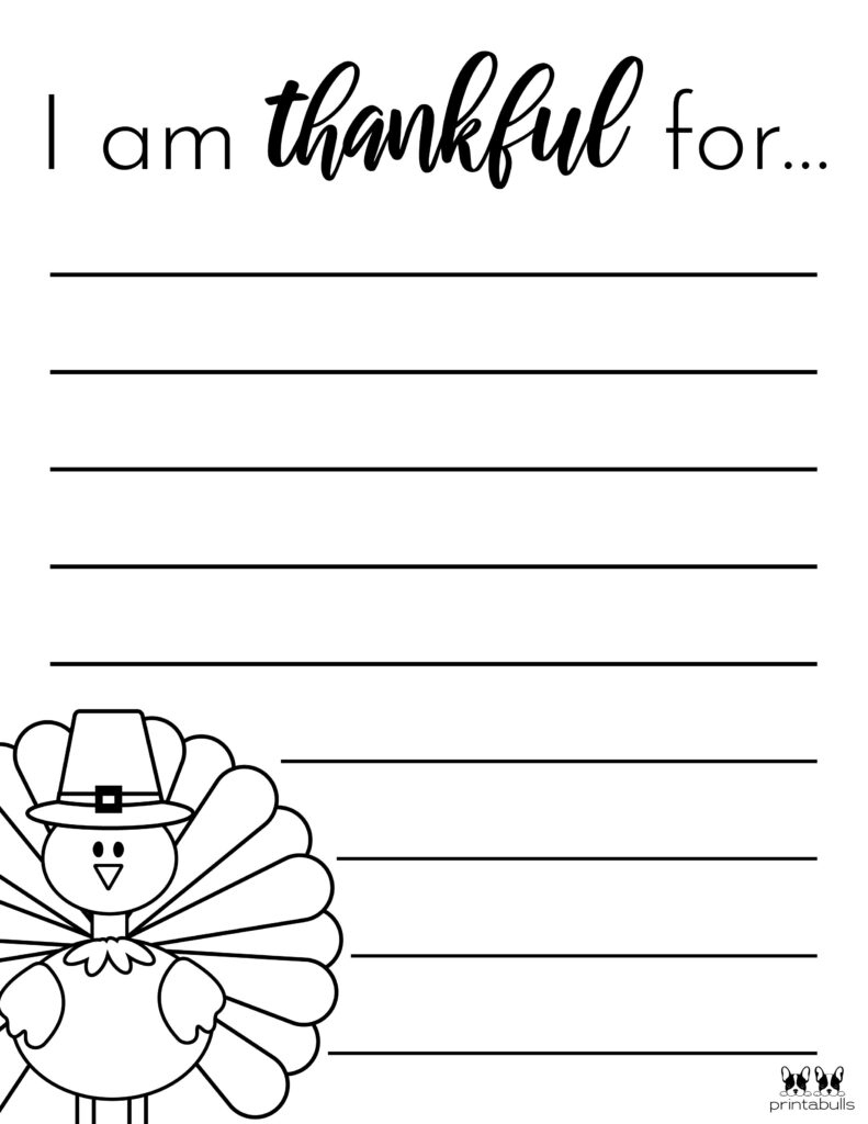 I Am Thankful For' Printables - 10 Unique Worksheets | Printabulls with regard to Thanksgiving What I Am Thankful For Printable