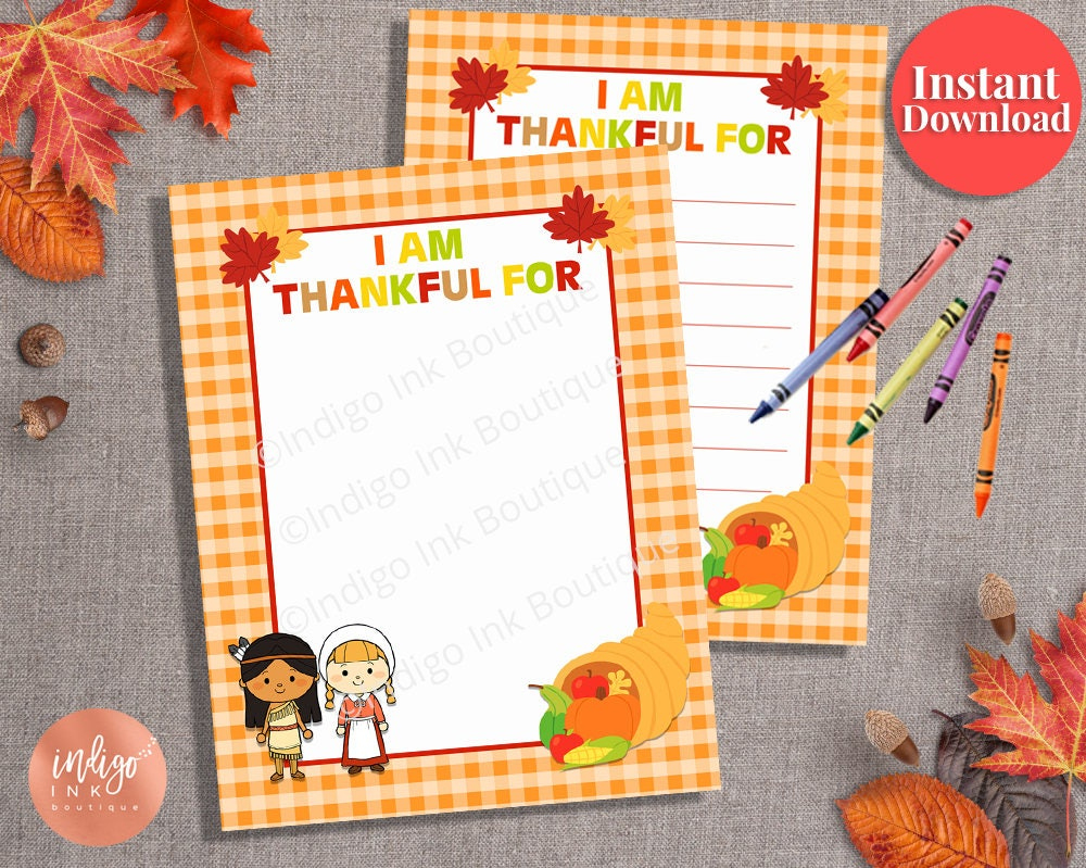 I Am Thankful For Thanksgiving Printables For Kids | Kids Activity within I Am Thankful For Picture Frame Printable