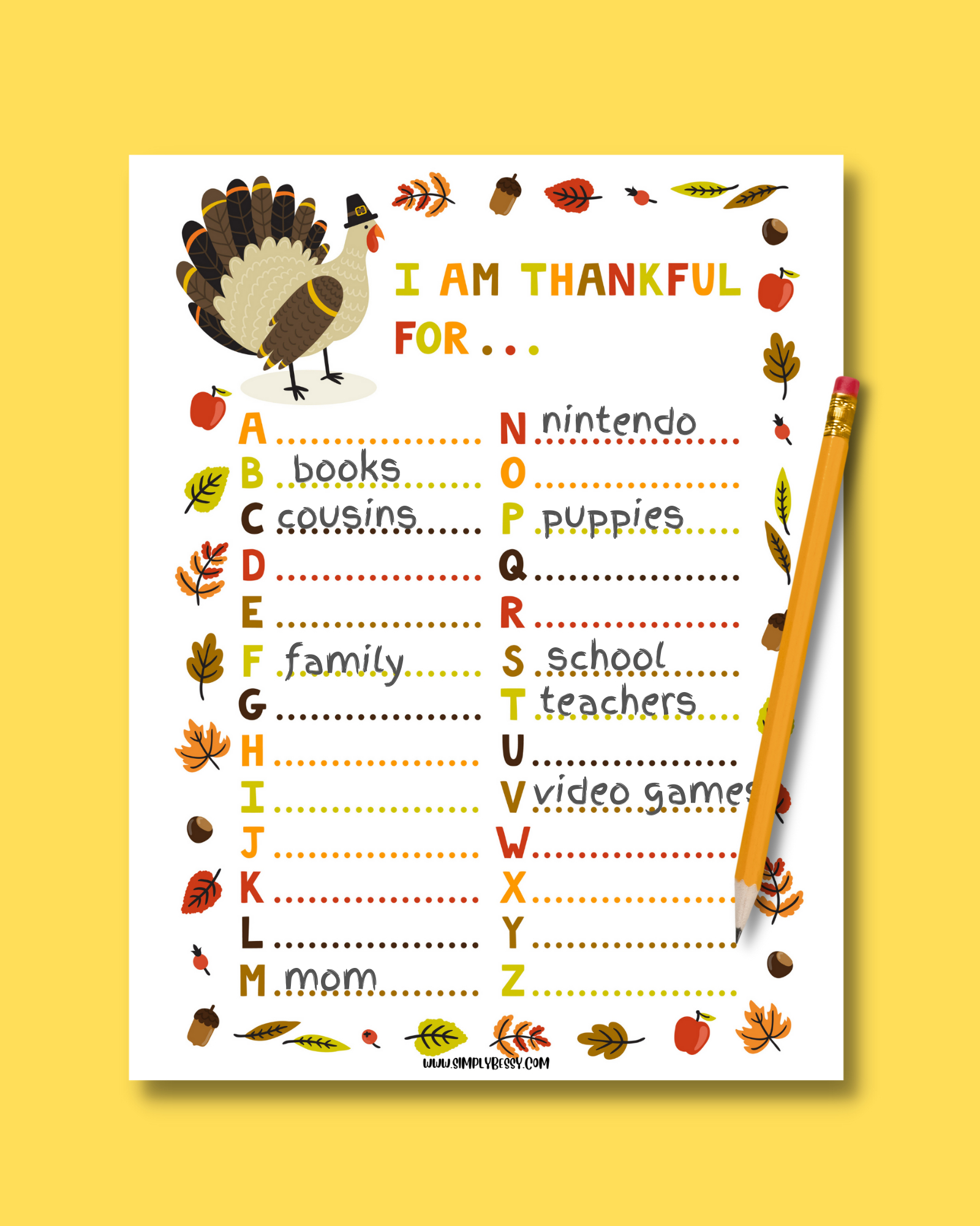I Am Thankful For Worksheet For Kids - Made With Happy regarding I Am Thankful Sheet Free Printable