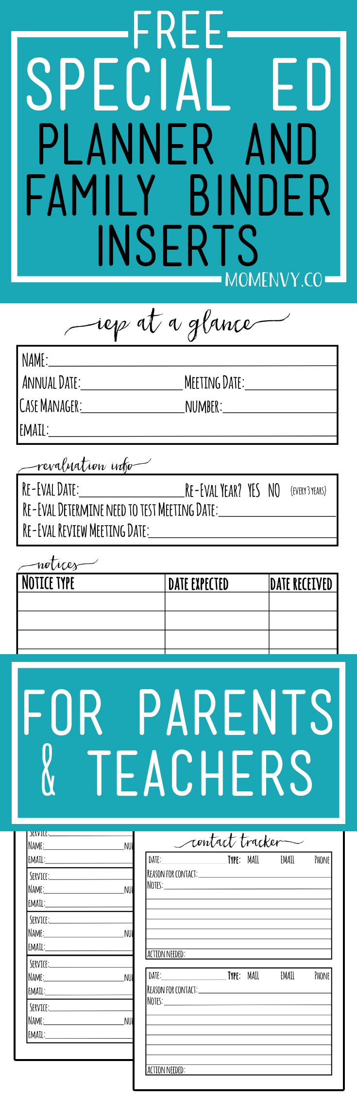 Iep Binder - Free Special Education Planner Inserts pertaining to Free Iep Binder Printables For Parents