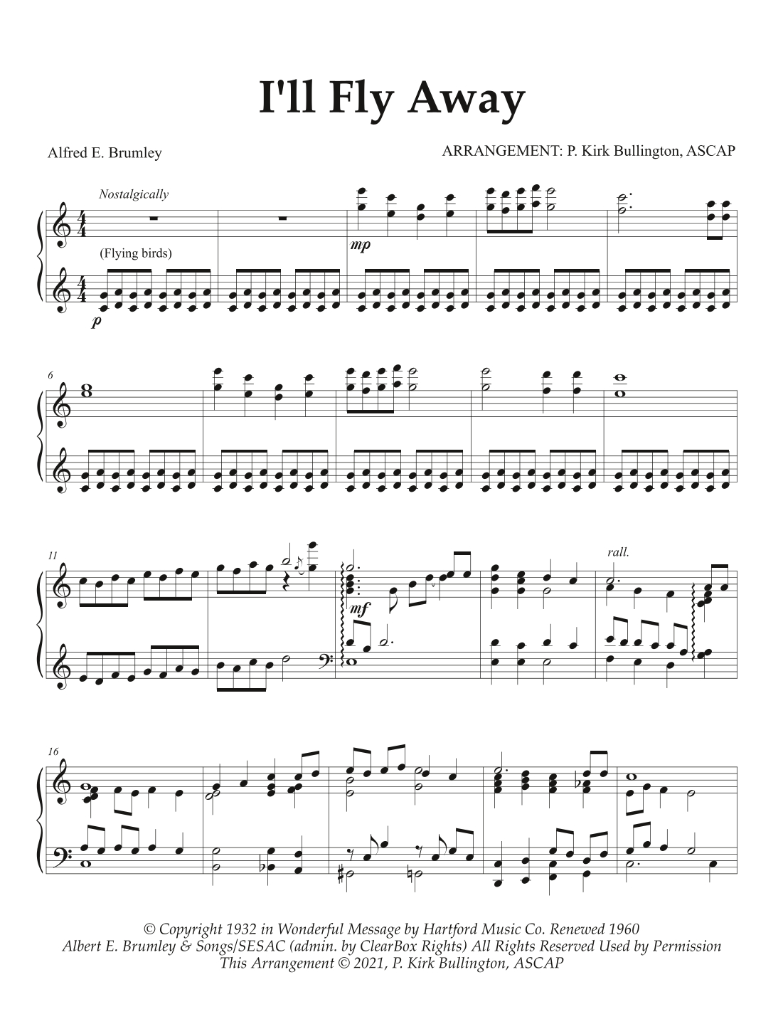I&amp;#039;Ll Fly Away (Arr. Lyndell Leatherman)Albert E. Brumley Sheet with regard to Printable I Ll Fly Away Hymn Free Sheet Music