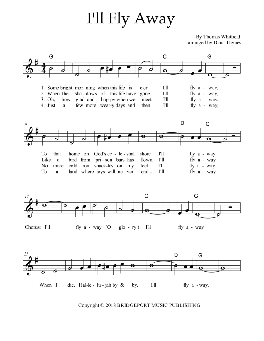 I&amp;#039;Ll Fly Away - Sa - Beginning Digital Sheet Music | Sheet Music Plus throughout Printable I Ll Fly Away Hymn Free Sheet Music