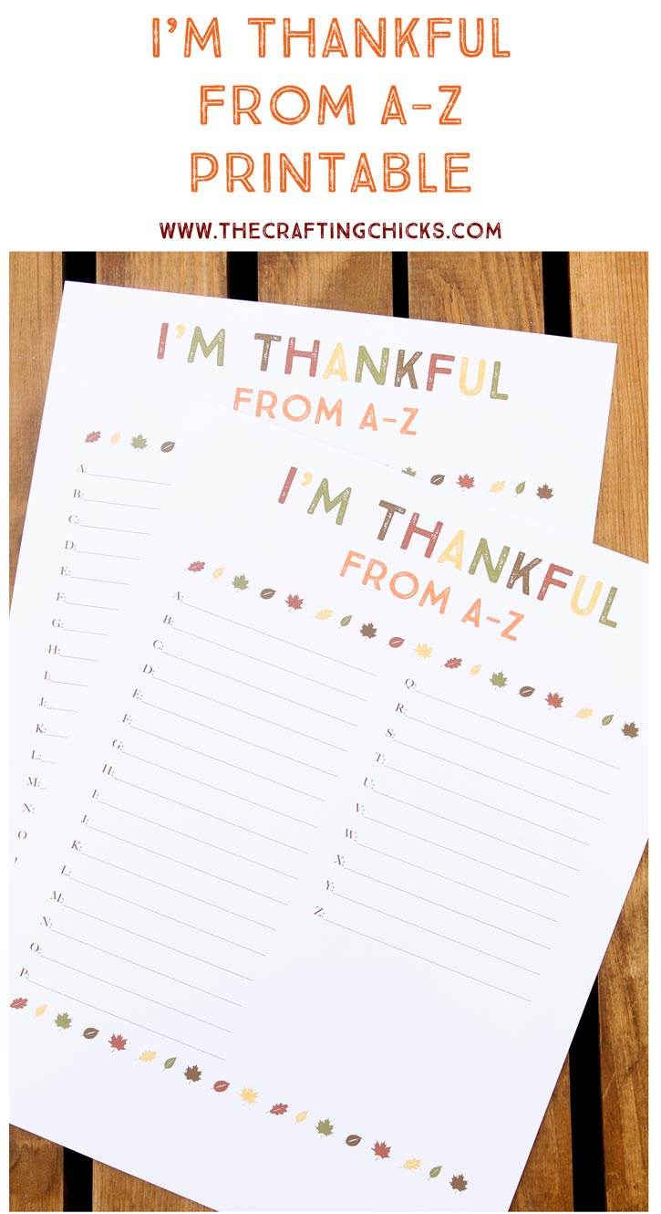 I&amp;#039;M Thankful From A-Z throughout I Am Thankful For Printable A-Z