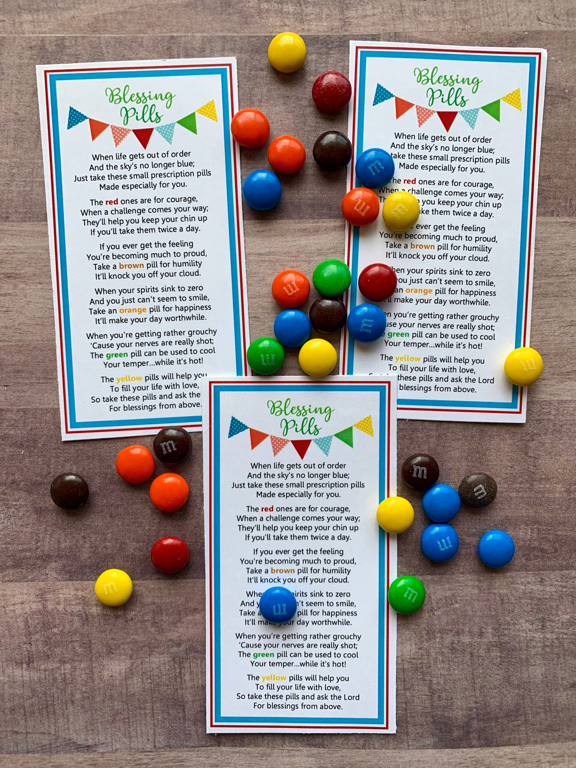 Instant Download M&Ms Blessing Pills Printables Tags Gifts Treats in M M Blessing Pills Free Printable