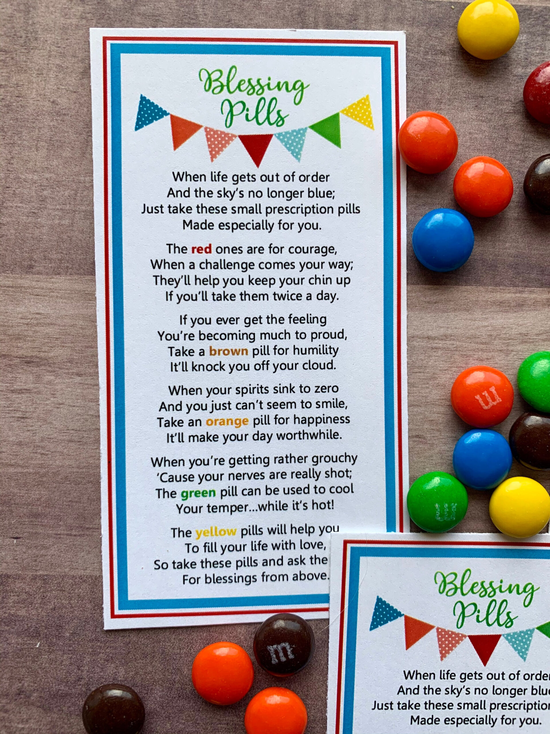 Instant Download M&Ms Blessing Pills Printables Tags Gifts Treats throughout M M Blessing Pills Free Printable