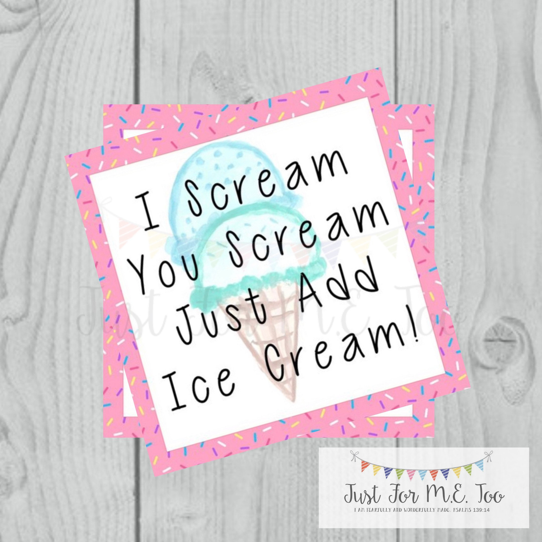 Instant Download Printable Ice Cream Tag, Instant Download inside Just Add Ice Cream Printable