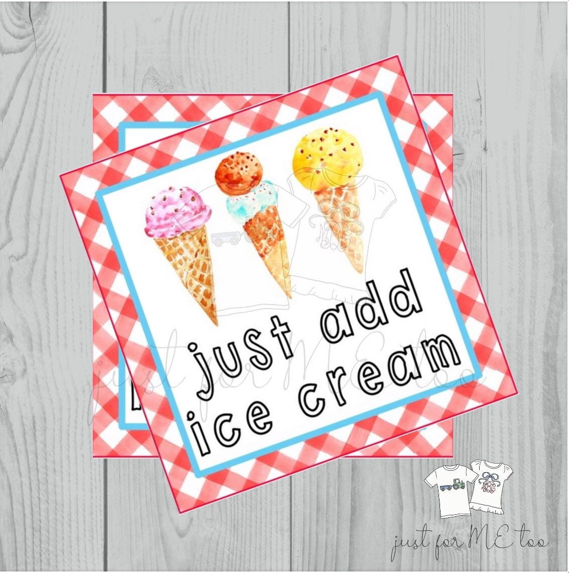 Instant Download Printable Ice Cream Tag, Instant Download regarding Just Add Ice Cream Printable