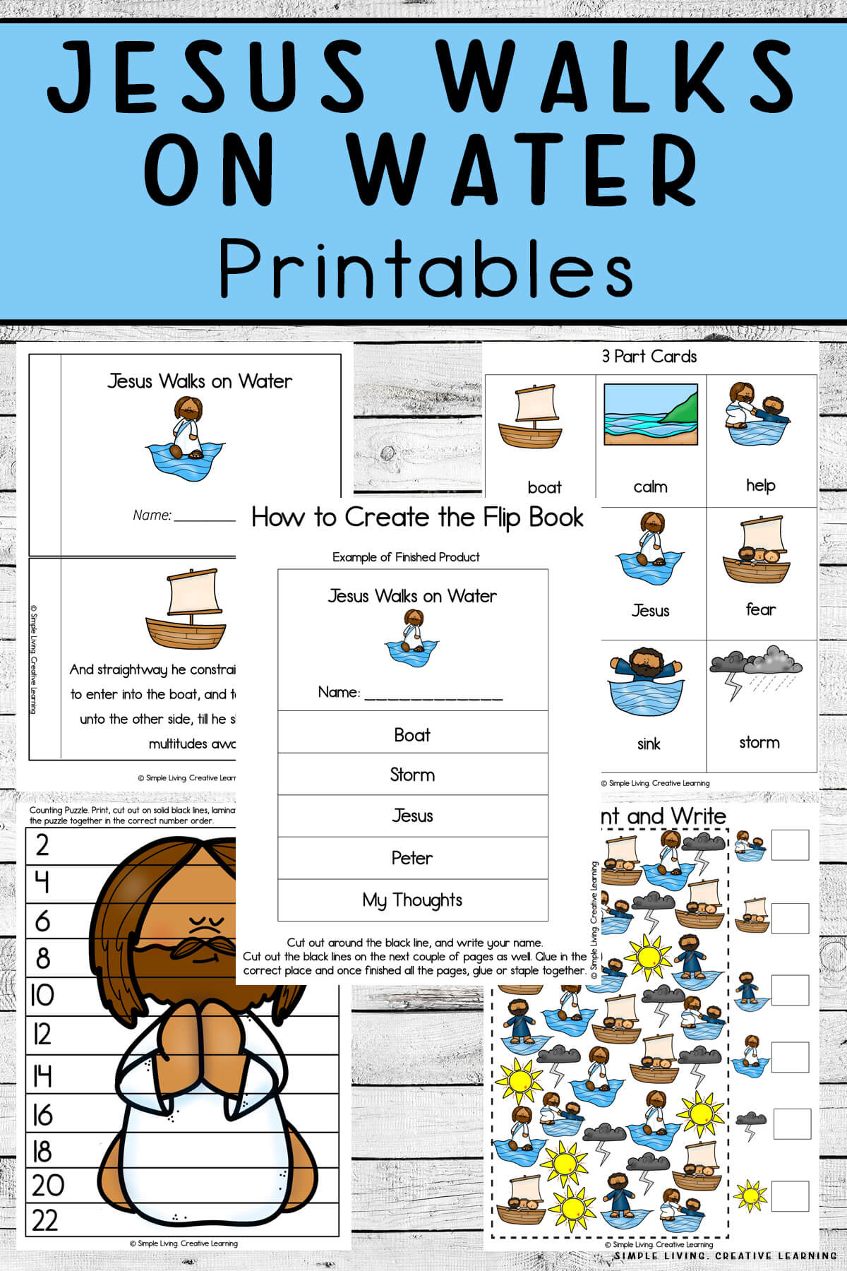 Jesus Walks On Water Printables - Simple Living. Creative Learning for Printable Jesus Walks on Water Activity