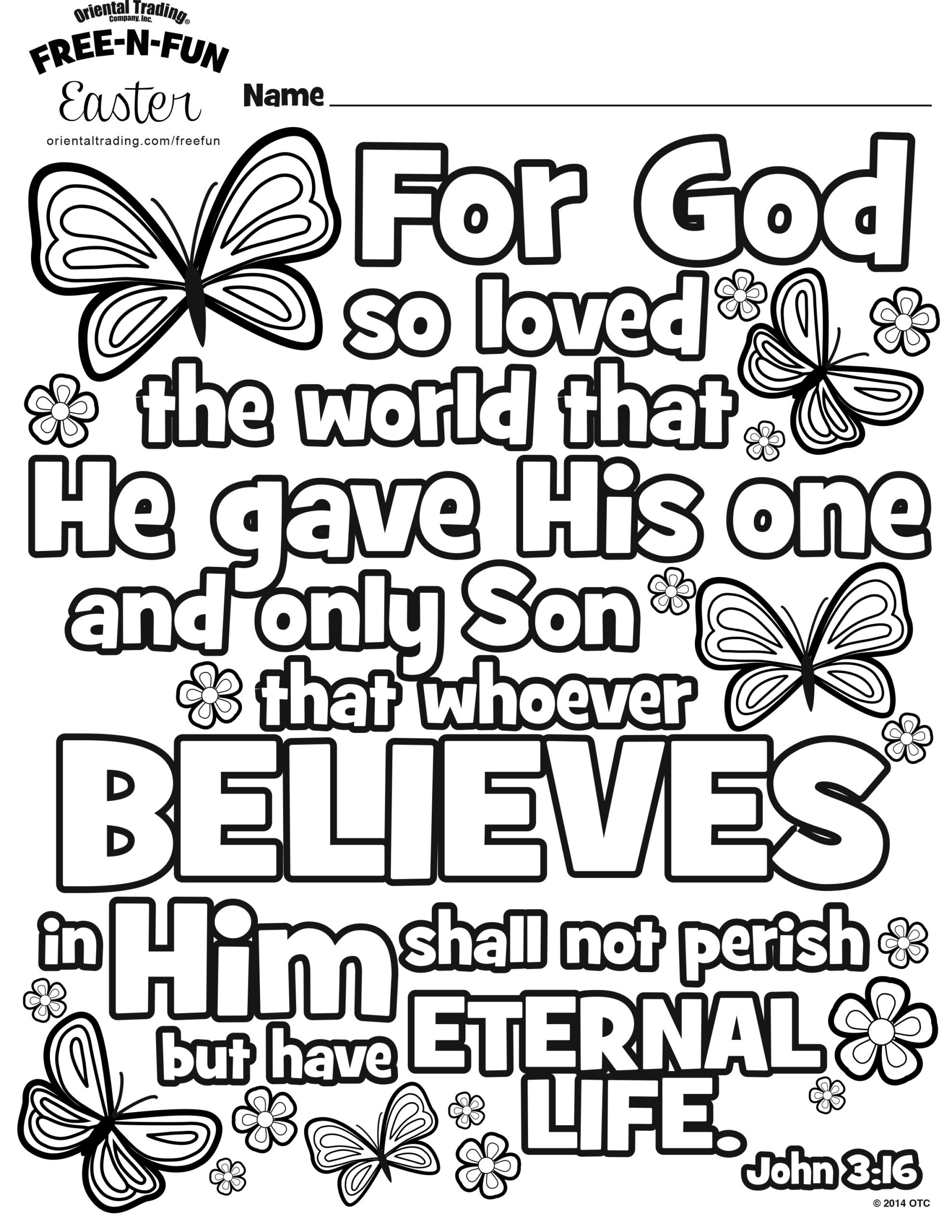 John 3:16 Coloring Page | Northern News with John 3 16 Free Printable