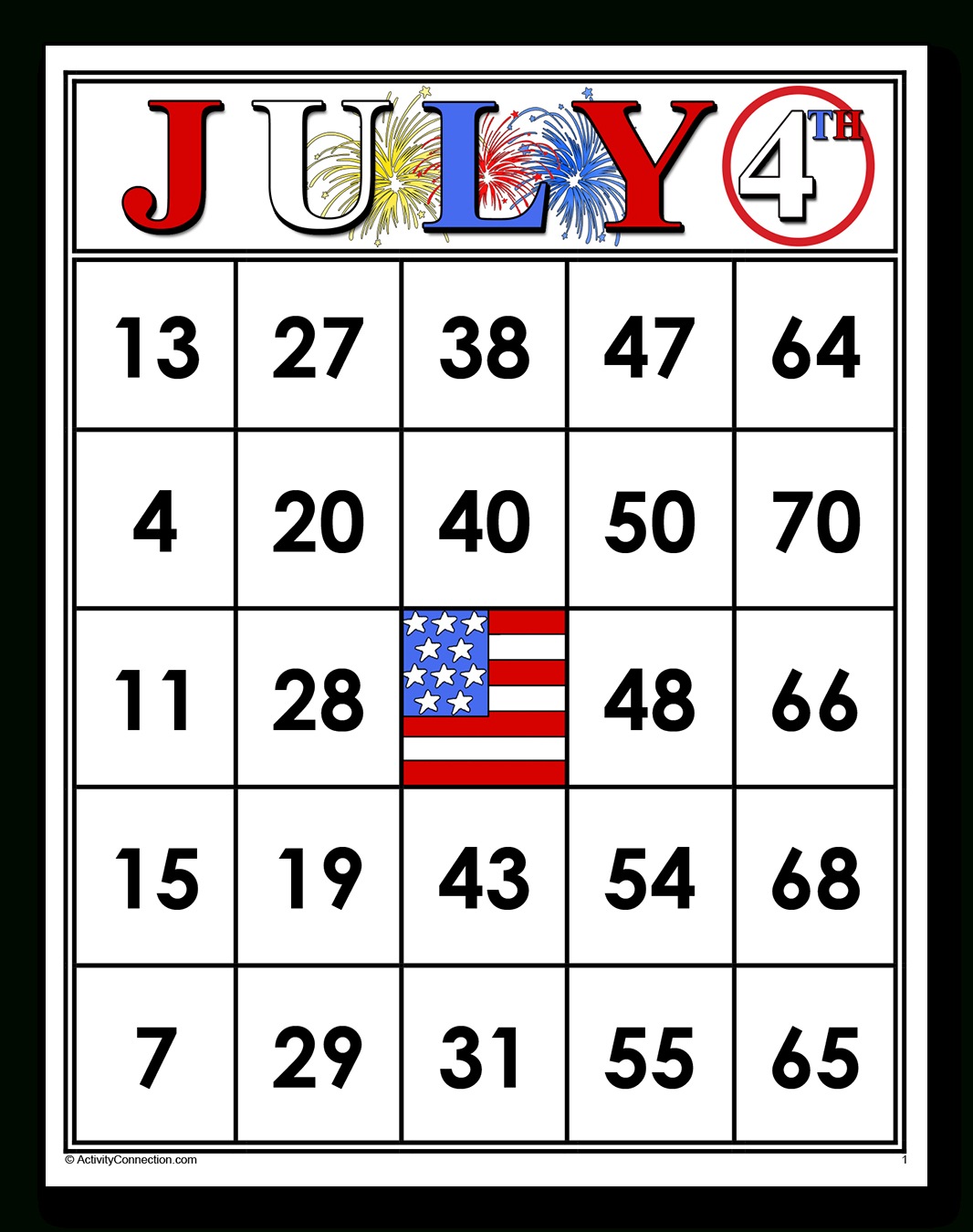 July 4Th Bingo Cards (Printable) - Activity Connection pertaining to Free Printable 4Th Of July Bingo Cards