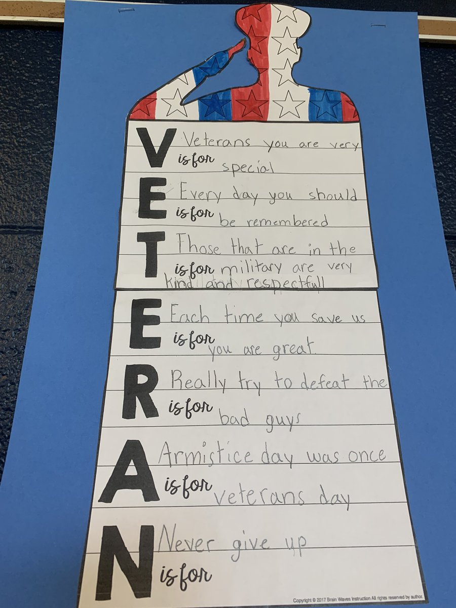 Katie Eckhart On X for Veterans Day Acrostic Poems
