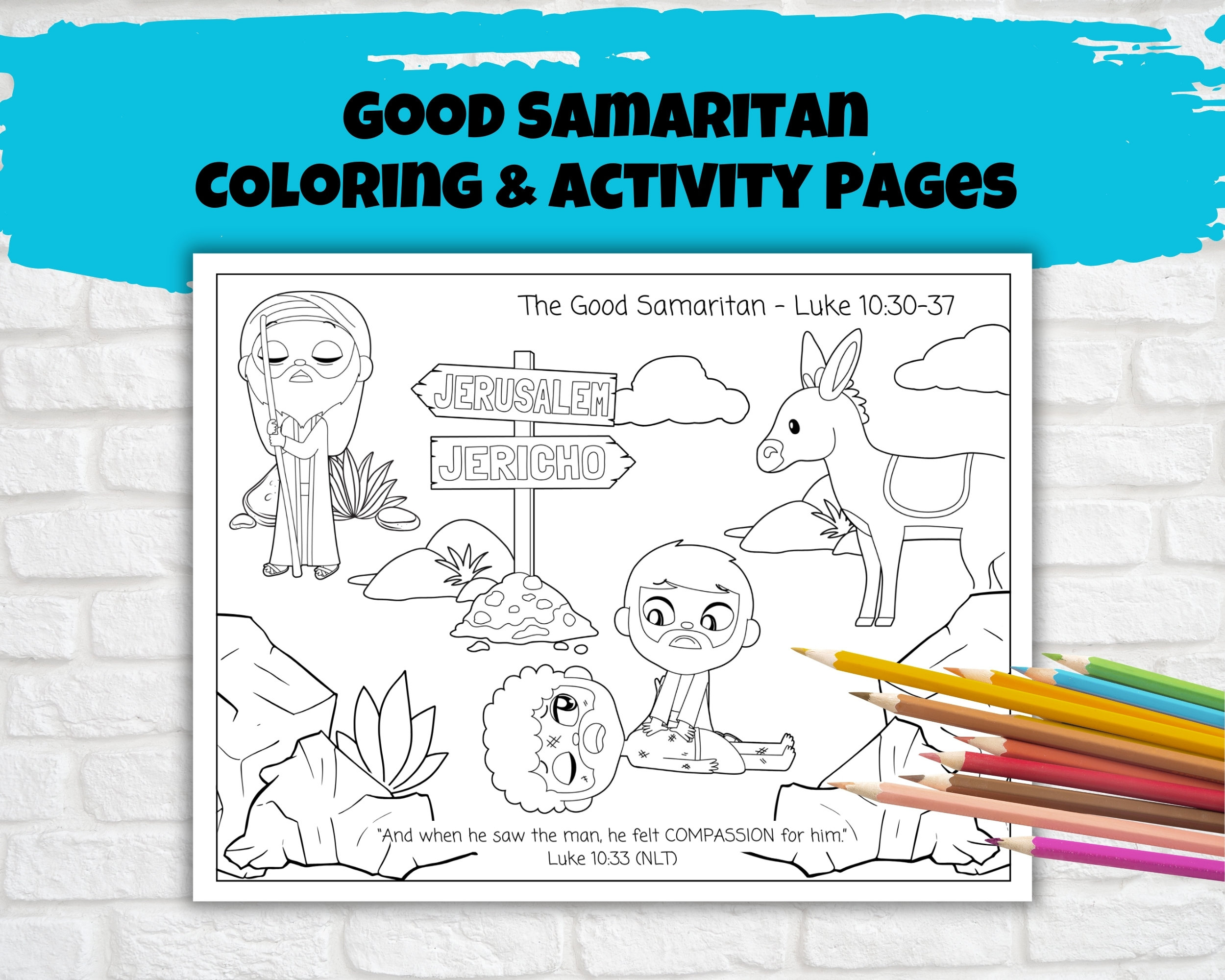 Kids Printable Good Samaritan Coloring &amp;amp; Activity Pages, Sunday inside Printable Good Samaritan Activity Sheets