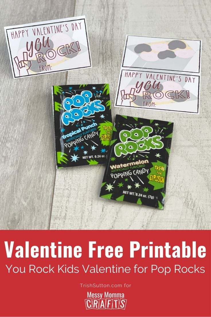 Kids Valentine Free Printable "You Rock" For Pop Rocks inside Pop Rocks Valentine Free Printable