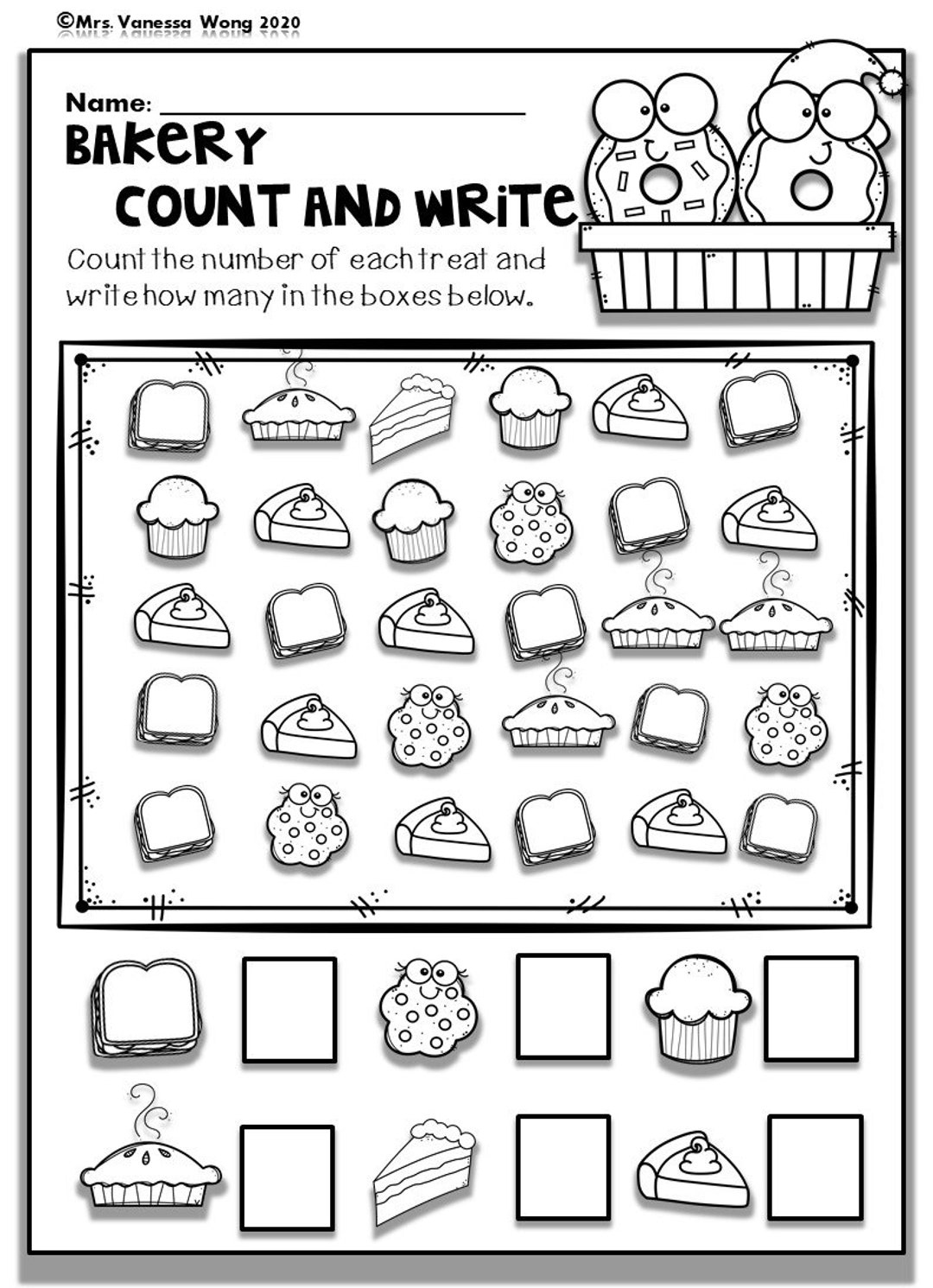 Kindergarten Math Worksheets : Numbers 1-10 Counting - Etsy Uk in Kindergarten Counting Worksheets