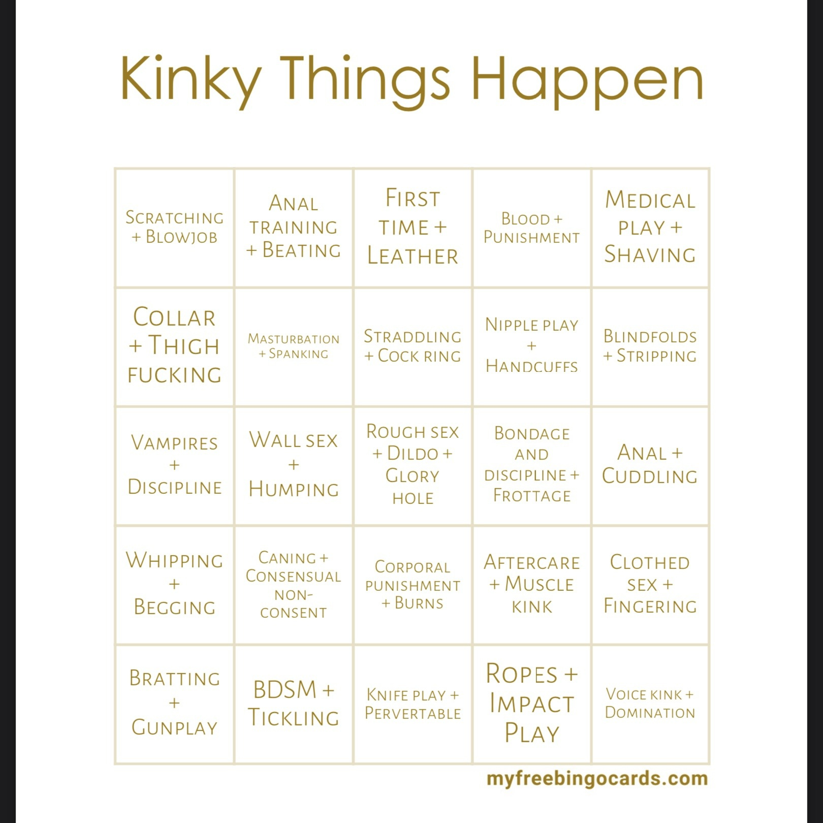 Kinky-Things-Happen Here&amp;#039;S The Card I Ran Through The Generator inside Kink Bingo Card Generator