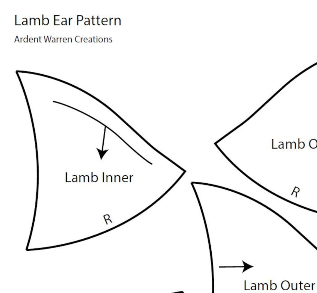 Lamb Ear Pattern For Making Faux Fur Costume Ears | Animal Ears in Printable Sheep Ears Template