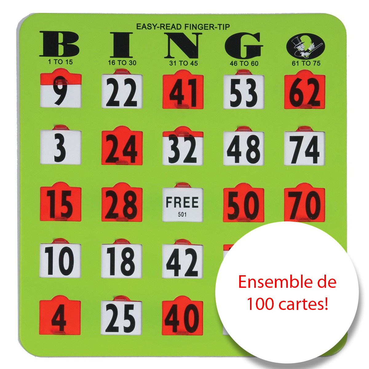 Large Easy Read Slide Bingo Cards - Cds Boutique Aînés inside Easy Read Fingertip Bingo Cards
