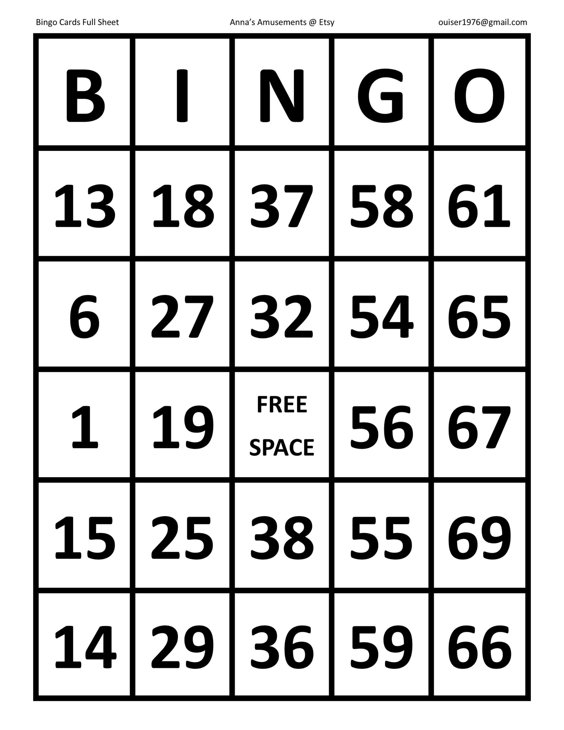 Large Print Bingo Sheets - Worksheets Library in Bingo Cards For Visually Impaired