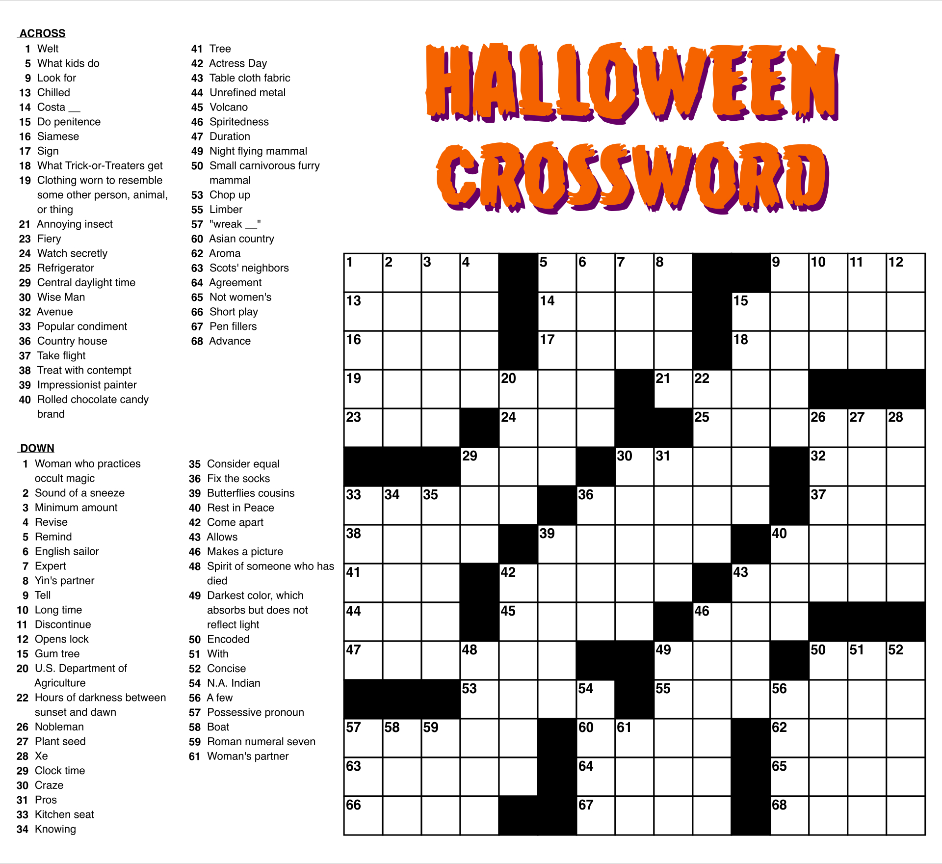Large Print Easy Crossword Puzzles - 10 Free Pdf Printables regarding Easy Crossword Puzzle Printable Free