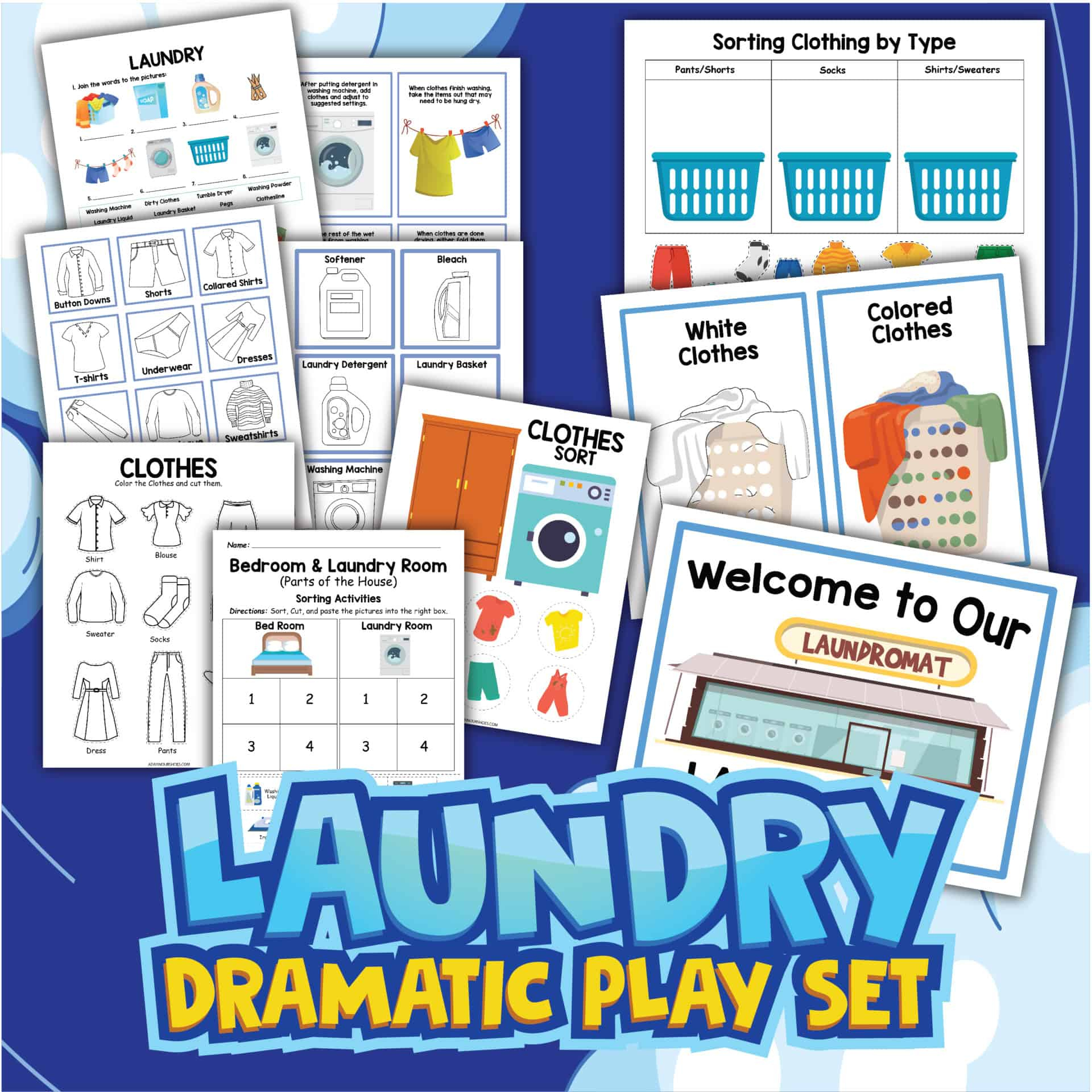 Laundry Pretend Play Activities | Free Printable intended for Laundromat Dramatic Play Free Printables