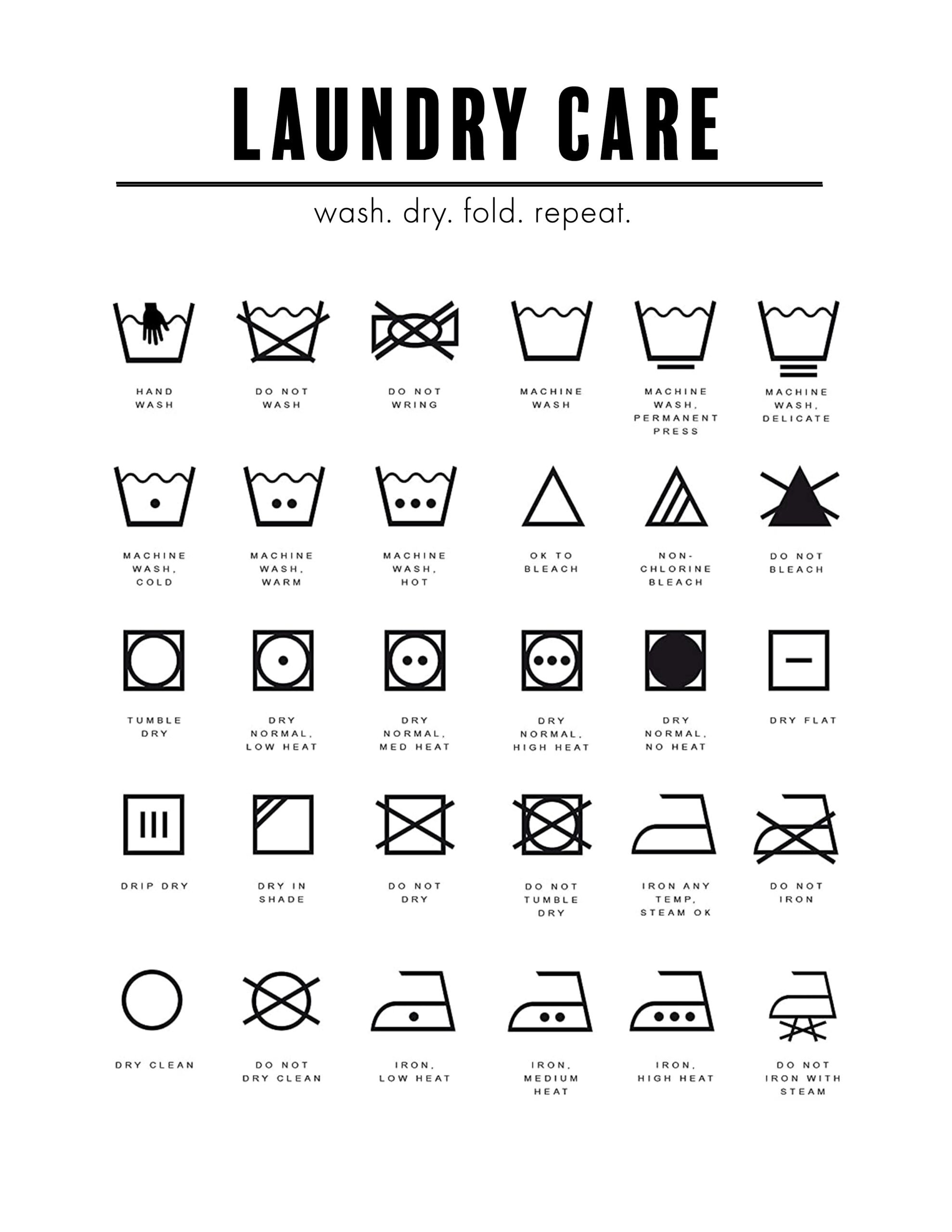 Laundry Symbols Printable - Sew Woodsy for Free Laundry Printables Black And White
