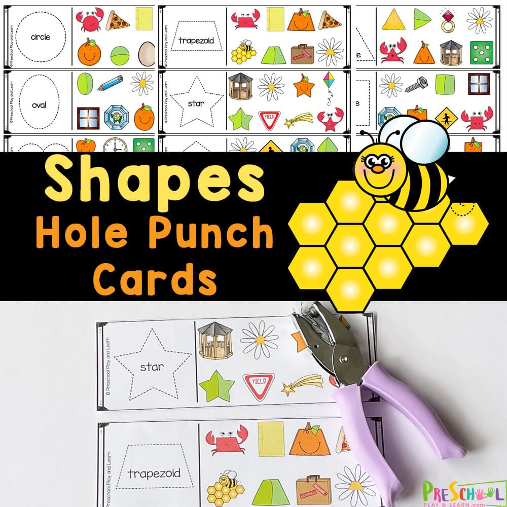 Learning Shapes With Free Printable Hole Punch Activity with Free Printable Hole Punch Worksheets