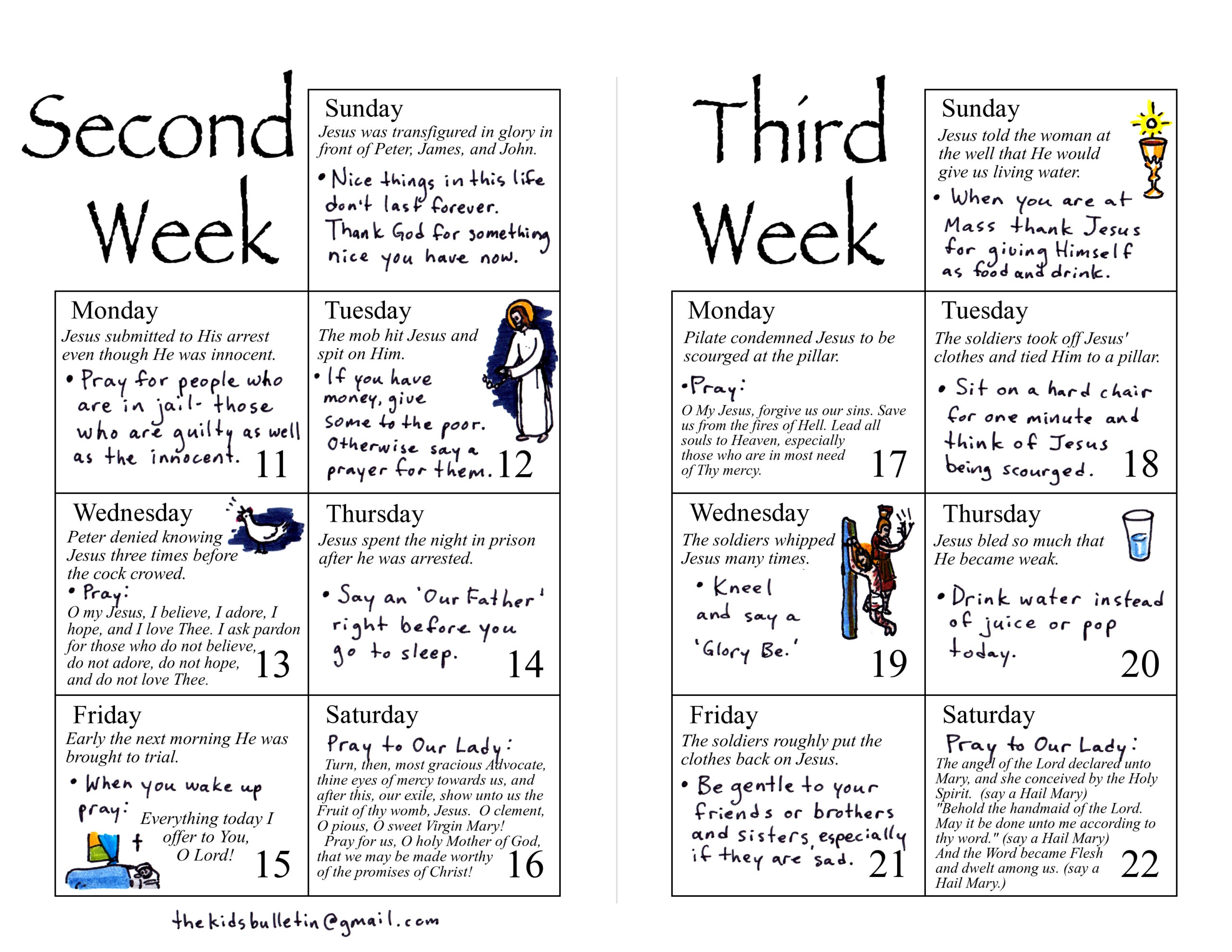 Lenten Calendar For Children – The Kids' Bulletin inside Free Printable Lenten Activities