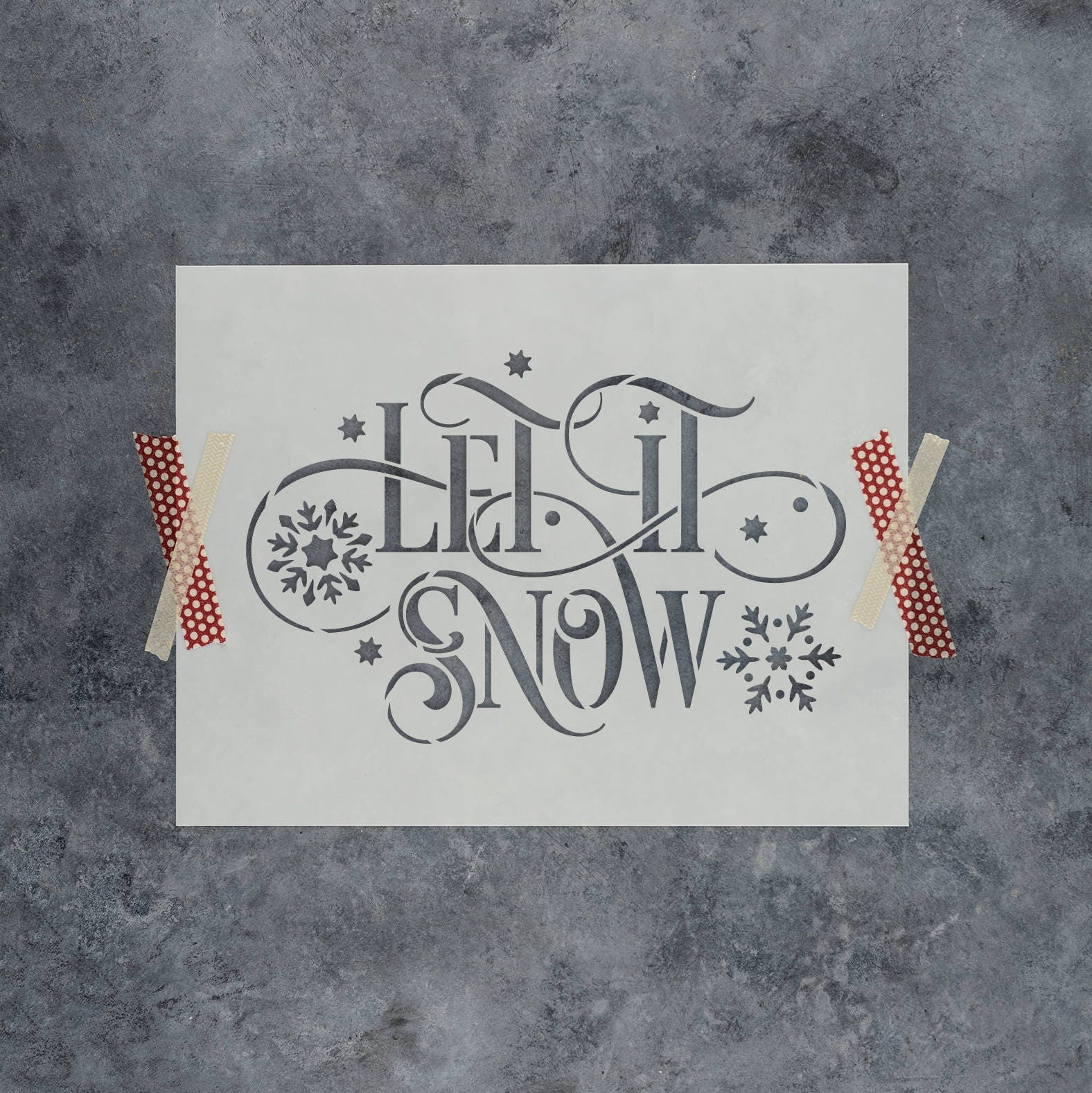 Let It Snow Stencil - Easy Christmas Craft, Drawing Stencils with Free Printable Let It Snow Stencil