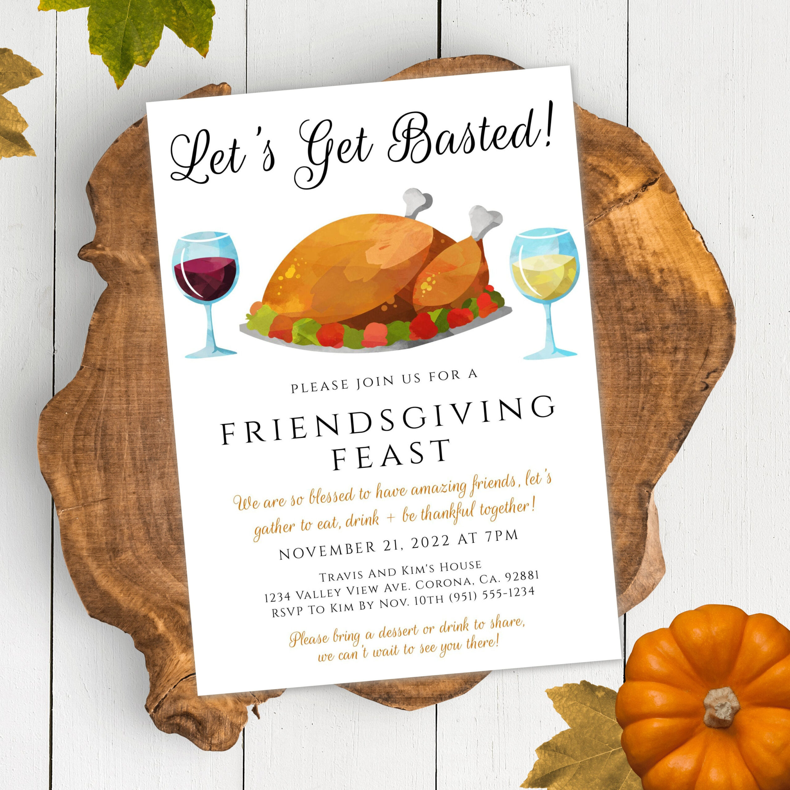 Let&amp;#039;S Get Basted Friendsgiving Invitation Template For with regard to Thanksgiving Invite Poem