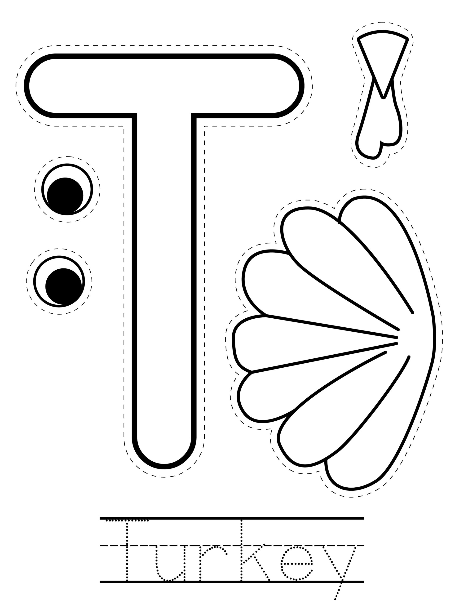 Letter T Craft: Turkey Activity - Homeschooling Preschool within T Is For Turkey Printable