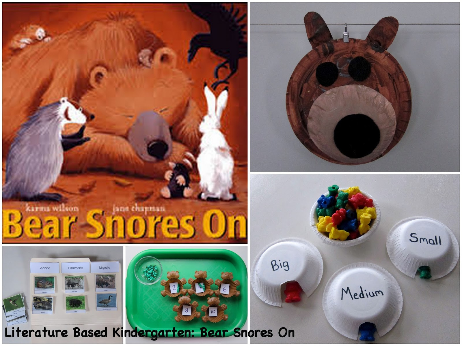 Literature Based Kindergarten: Bear Snores On in Bear Snores on Free Printables