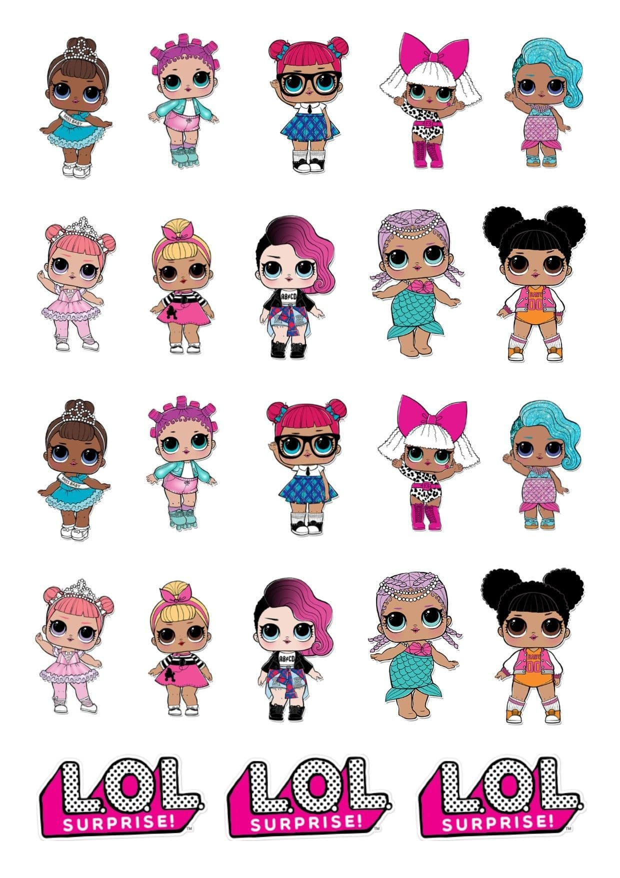 Lol Cake Free Printable Lol Dolls Lol Surprise Stand Up Cupcake in Lol Cake Topper Printable