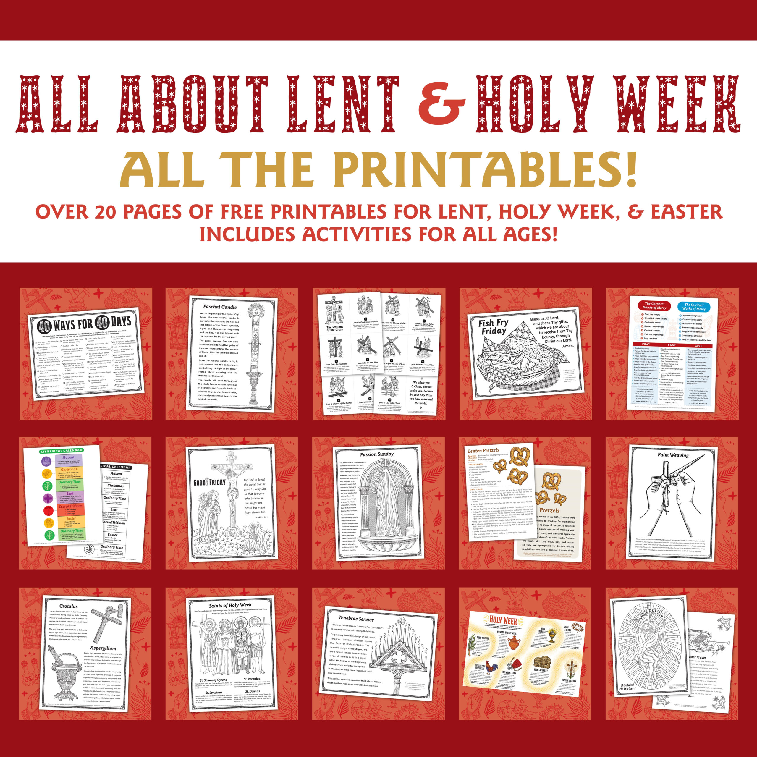 Look To Him And Be Radiant: Allllllll The All About Lent &amp;amp; Holy throughout Holy Week Free Printables