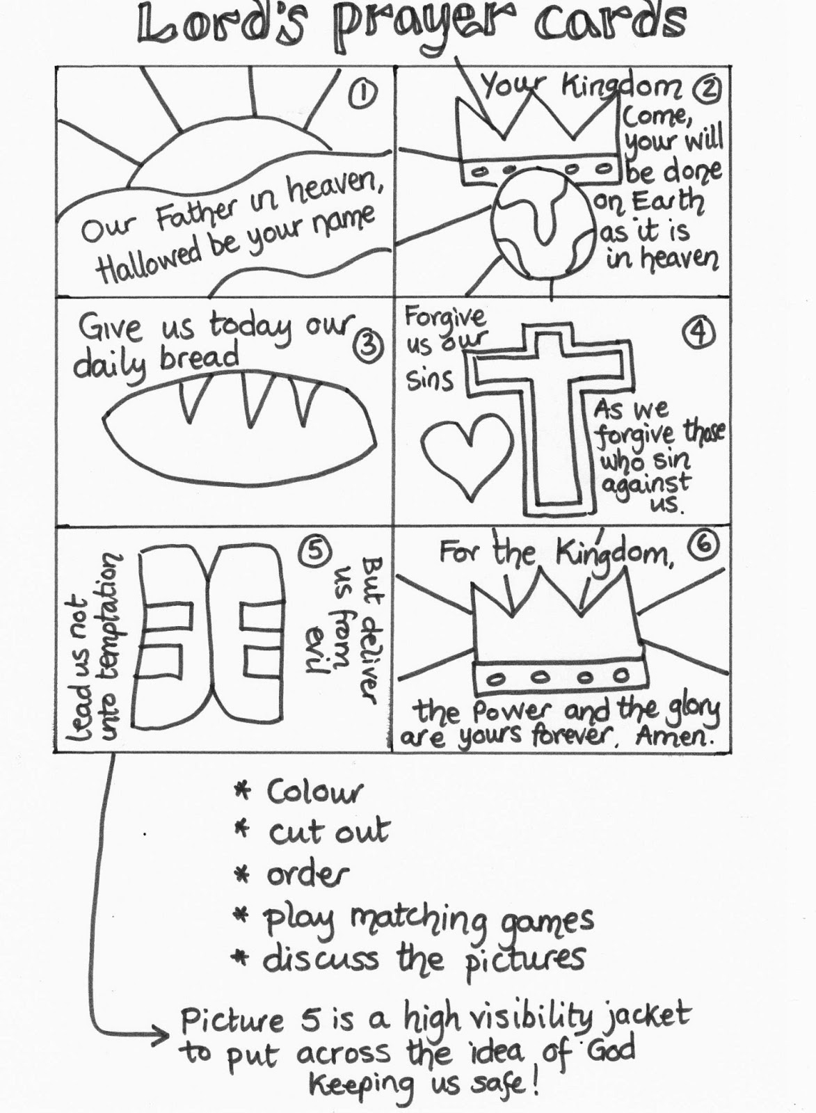 Lord&amp;#039;S Prayer Cards in Free Printable The Lord&amp;#039;S Prayer Activity Sheets