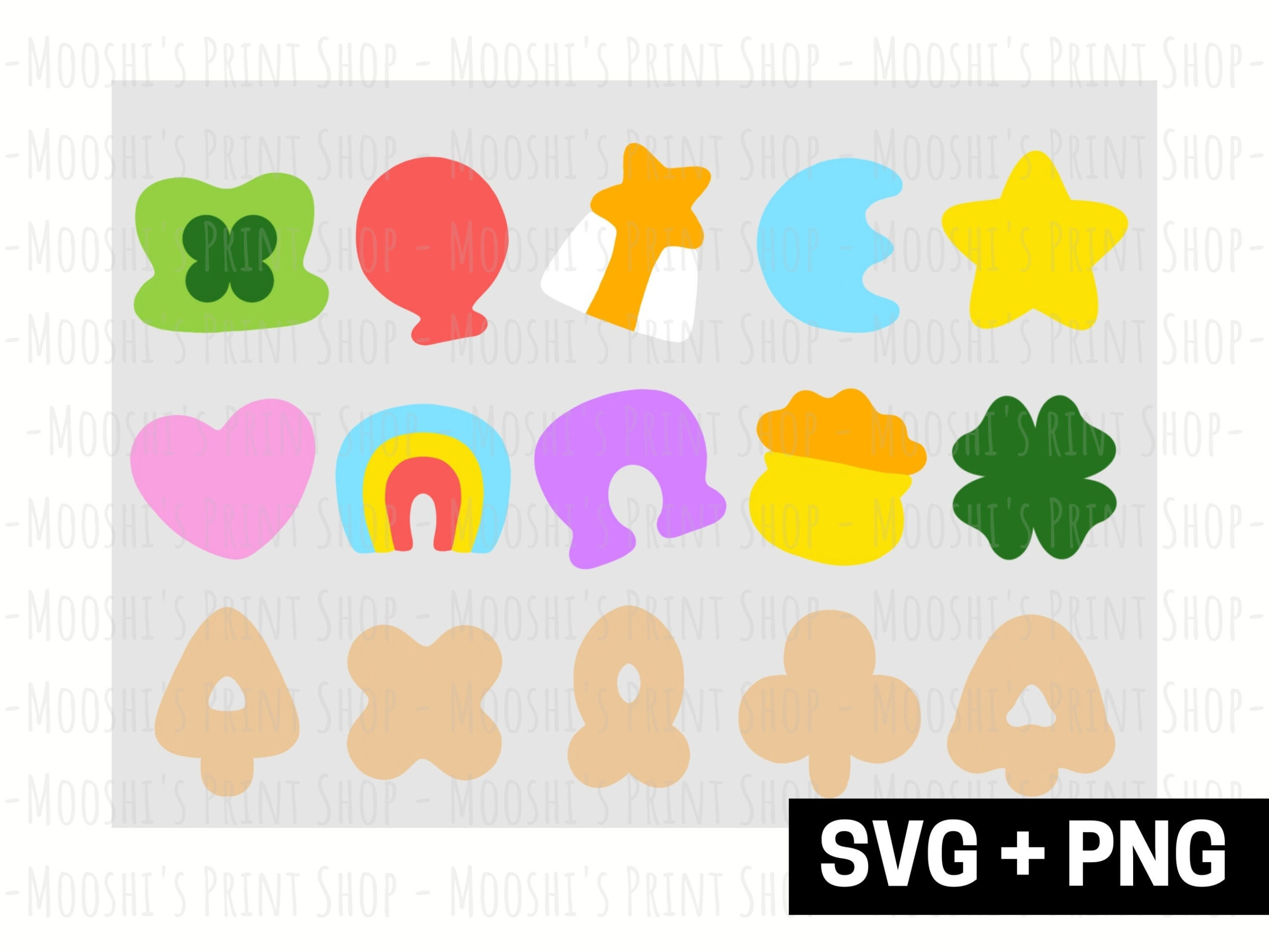 Lucky Charms Svg Image, Marshmallow Puffs Cereal Design Graphics for Lucky Charms Marshmallows Printable