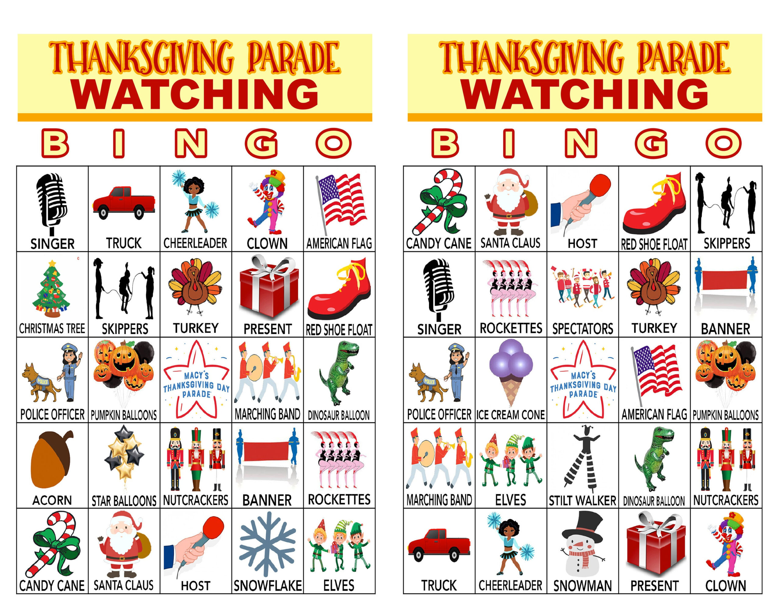 Macy'S Thanksgiving Parade Bingo, Bingo Games, Printable Games with Thanksgiving Parade Bingo Printables