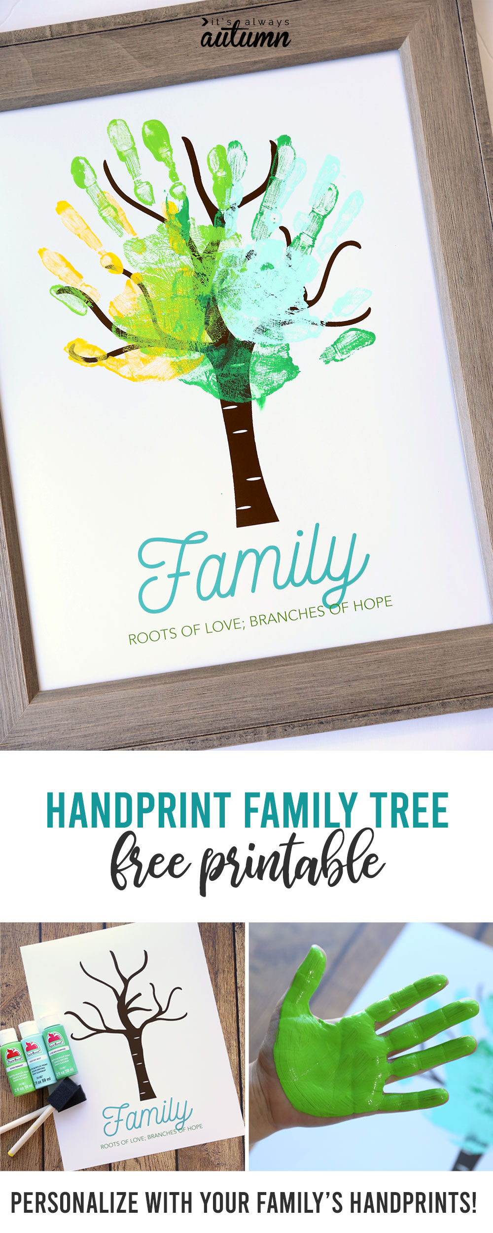 Make An Adorable Family Handprint Tree {Great Gift Idea} - It&amp;#039;S inside Father&amp;amp;#039;s Day Handprint Tree Free Printable