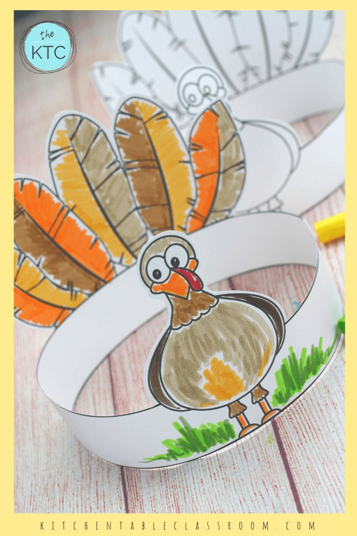Make Your Own Turkey Headband-A Printable Thanksgiving Craft - The pertaining to Free Printable Turkey Headband Template